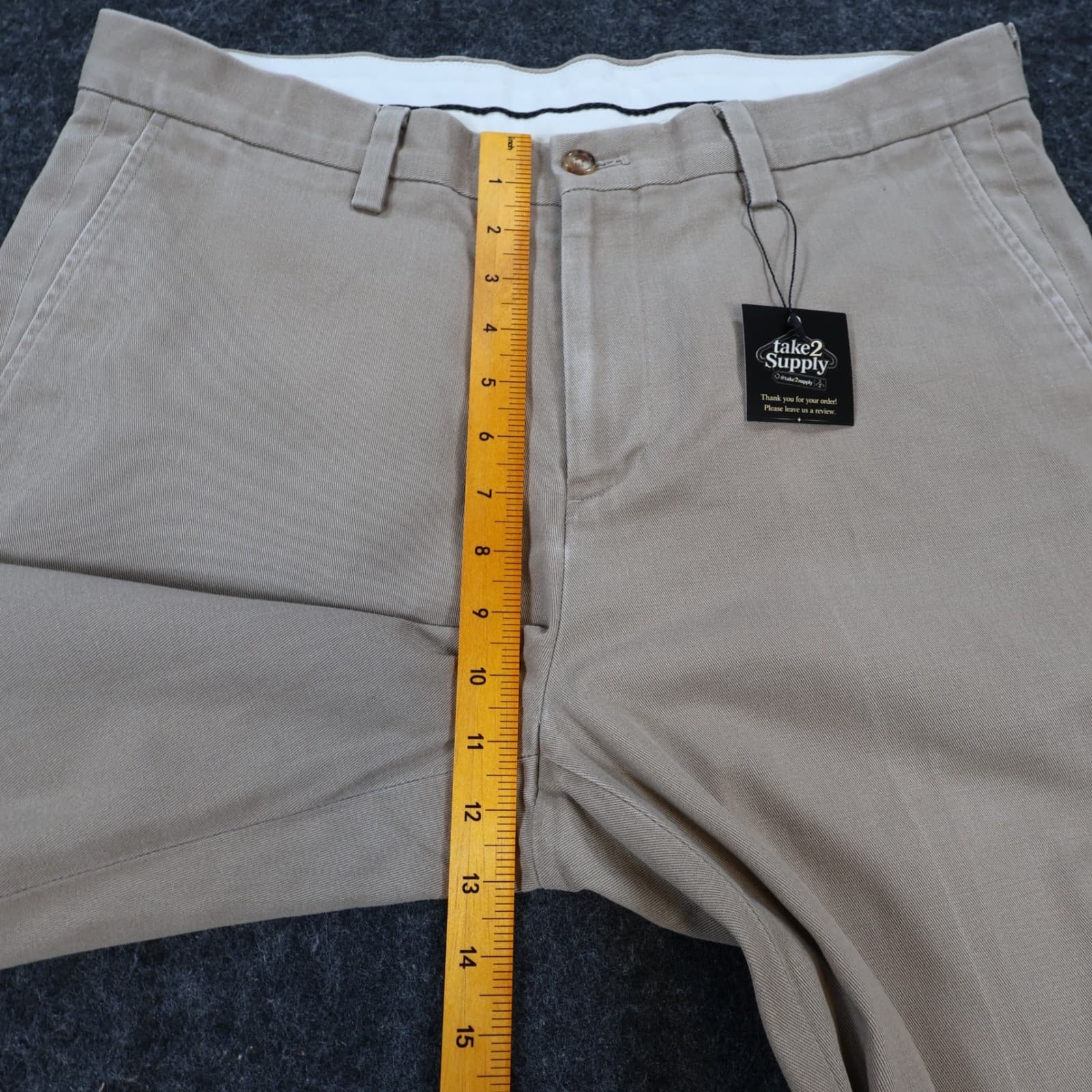 Eddie Bauer Chino Pants Mens 35x30 Tan Cotton Straight Fit Classic Khaki - Thumbnail 5