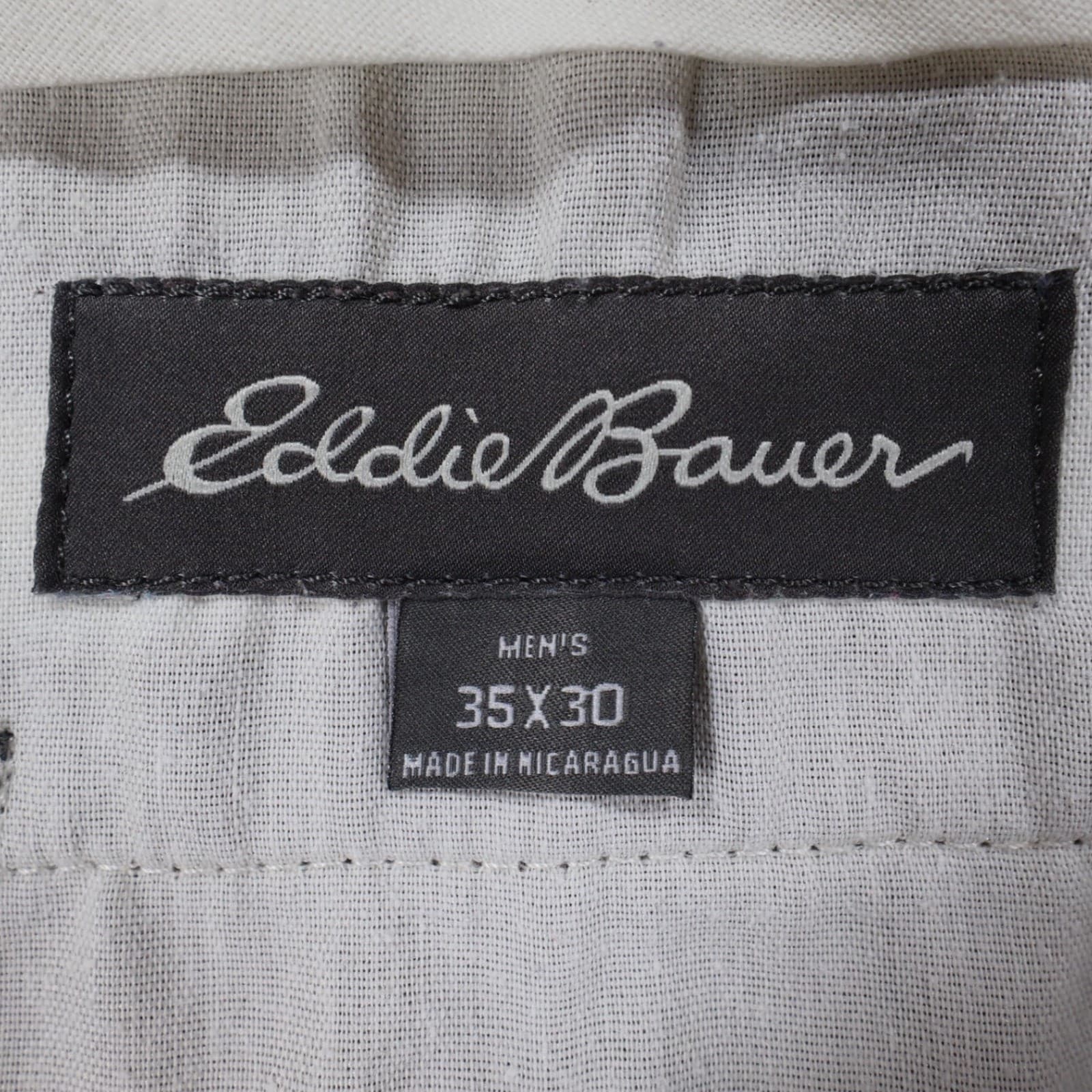 Eddie Bauer Chino Pants Mens 35x30 Tan Cotton Straight Fit Classic Khaki - Thumbnail 7