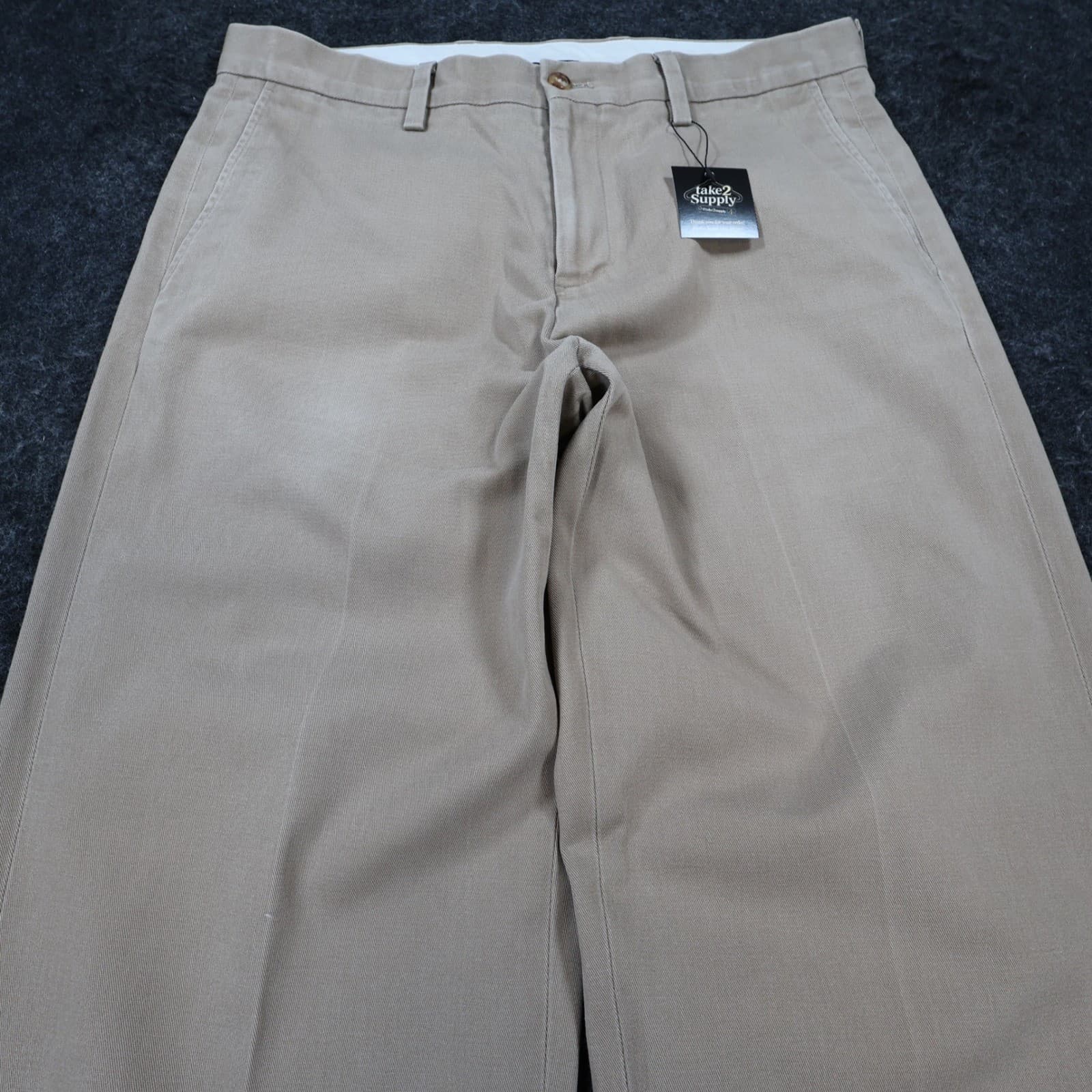 Eddie Bauer Chino Pants Mens 35x30 Tan Cotton Straight Fit Classic Khaki - Thumbnail 9