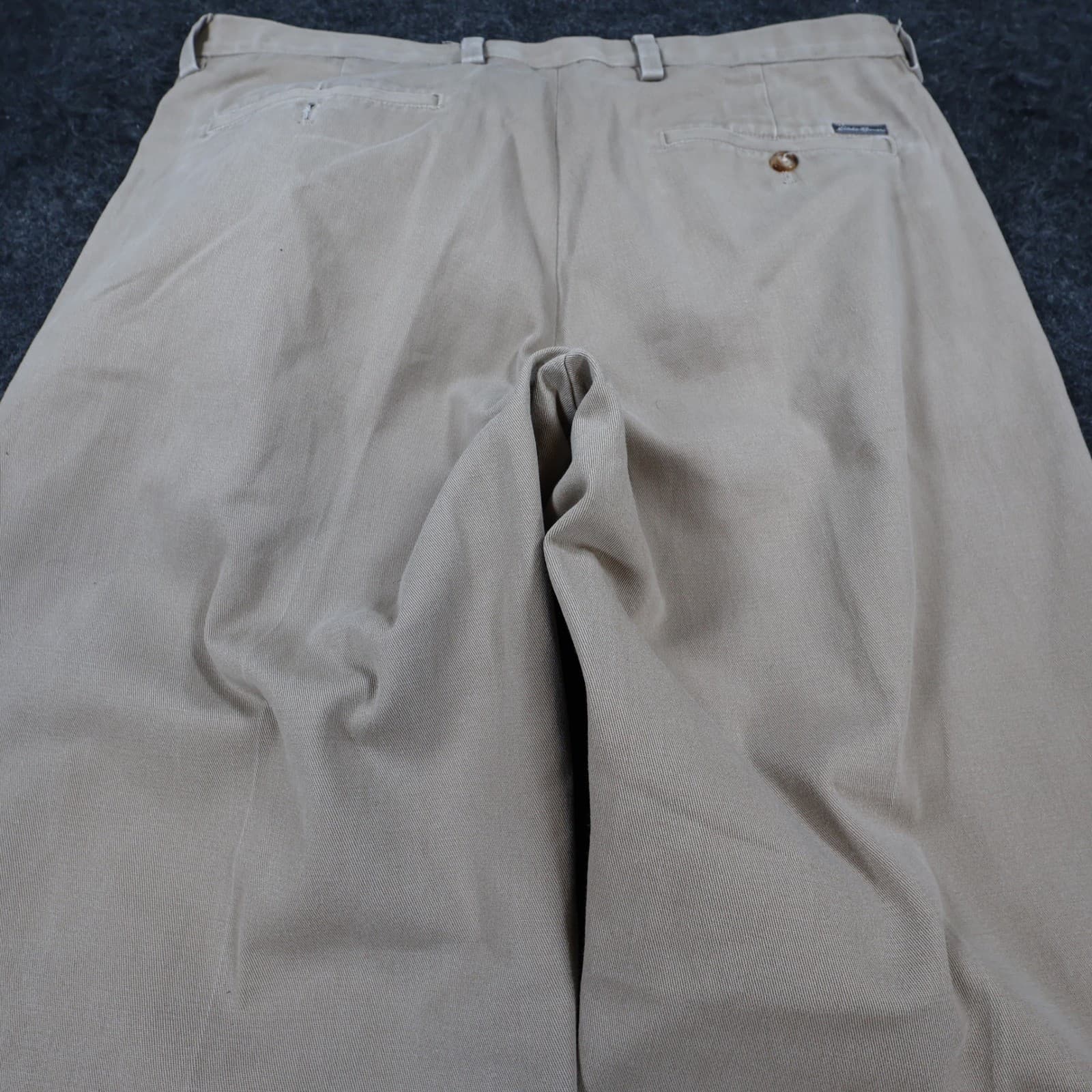 Eddie Bauer Chino Pants Mens 35x30 Tan Cotton Straight Fit Classic Khaki - Thumbnail 10