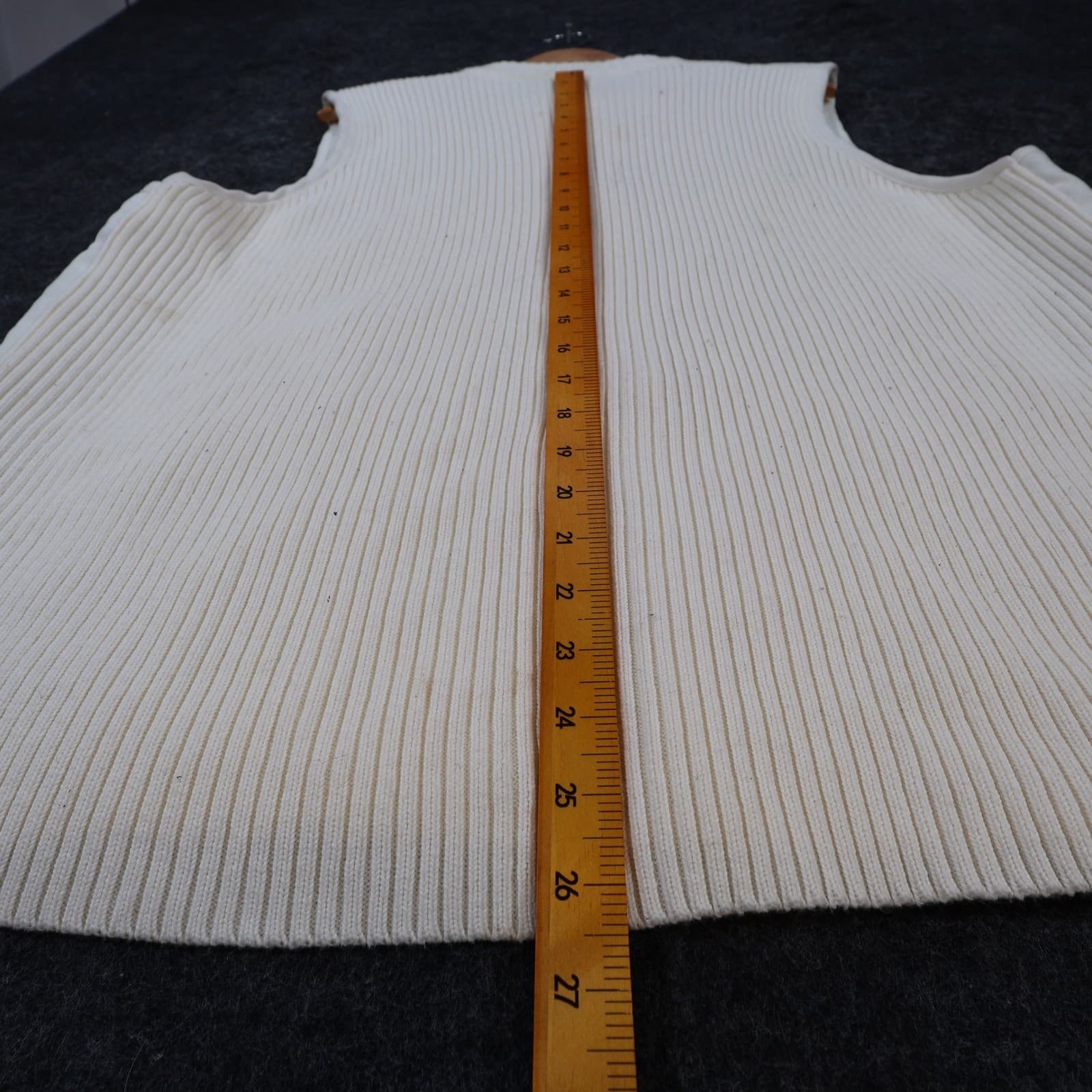 Allison Daley XL White Quilted Vest - Ribbed Knit Full Zip Layer - Thumbnail 4