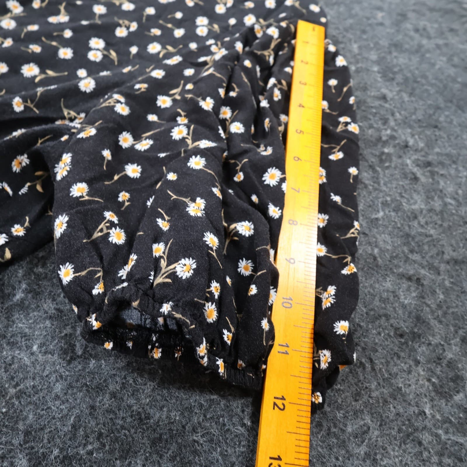 Lily White 2X Black Floral Puff Sleeve Babydoll Blouse - Thumbnail 3