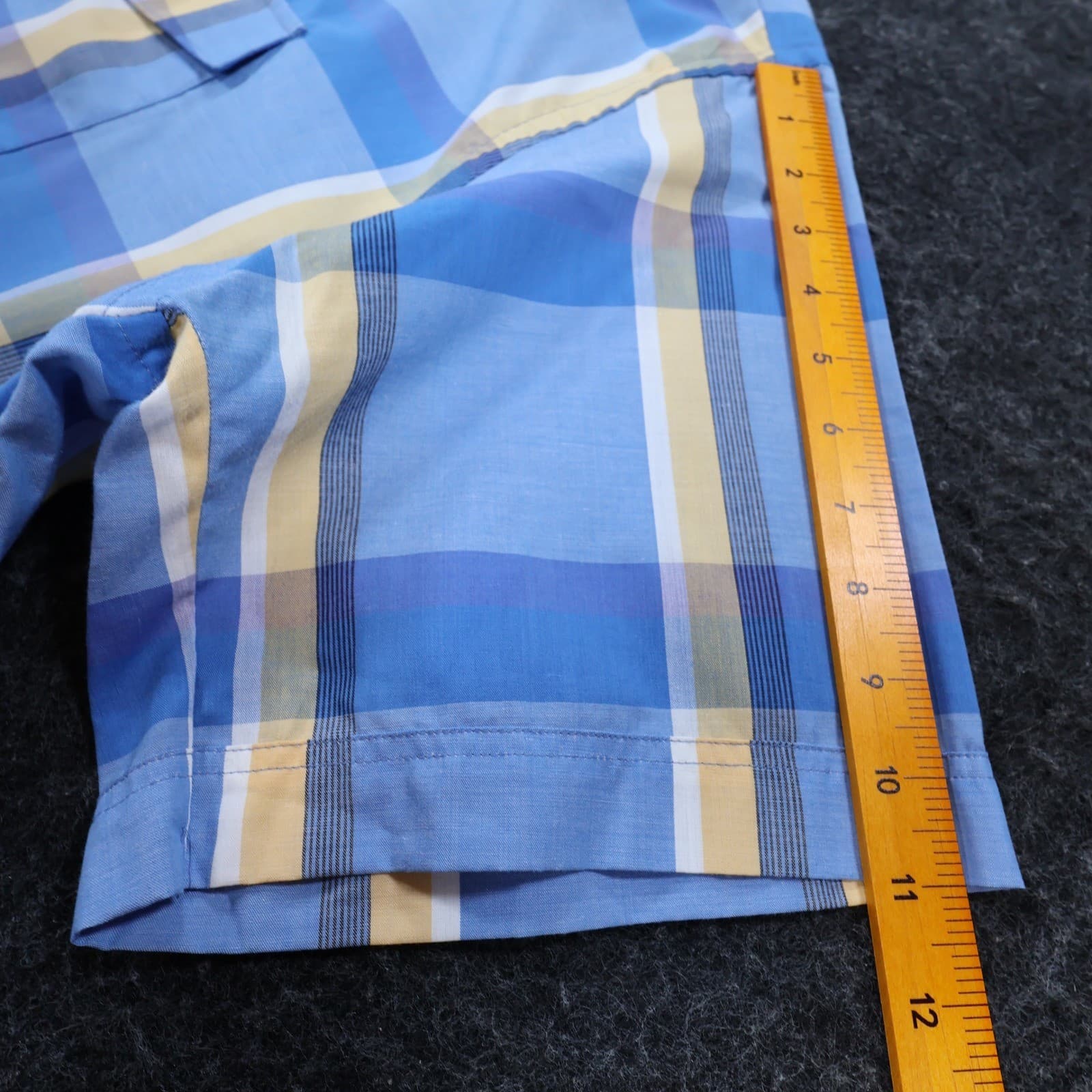Oakton Men's 2XL Blue Plaid Button Up Shirt Big X-Tall Casual - Thumbnail 3