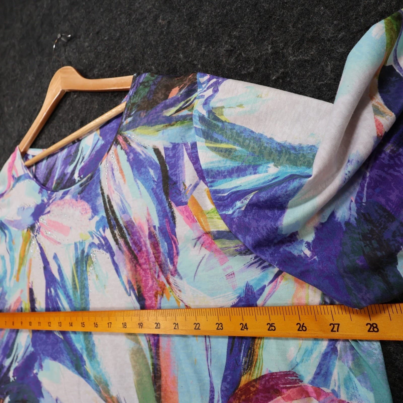 Allison Daley Top Womens 3X Multicolor Polyester Spandex Floral Abstract Knit - Thumbnail 4