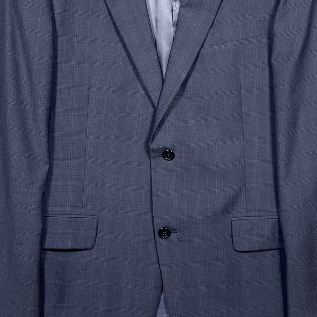 Hart Schaffner & Marx Blazer Mens 40R Blue Glen Plaid Wool Two Button Sport Coat - Thumbnail 5