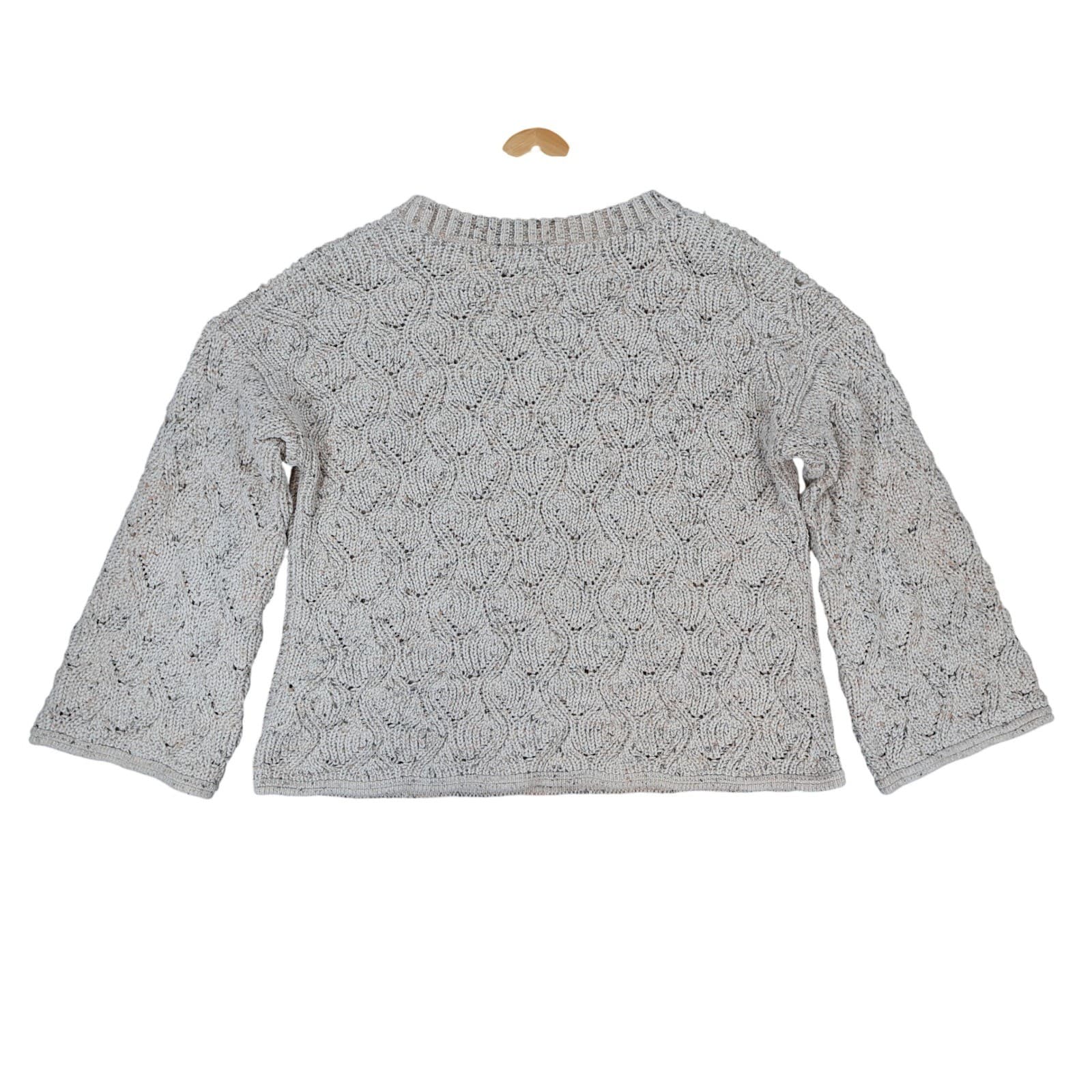 LC Lauren Conrad Sweater Womens XXL Beige Polyester Relaxed Bell Sleeve Textured - Thumbnail 2
