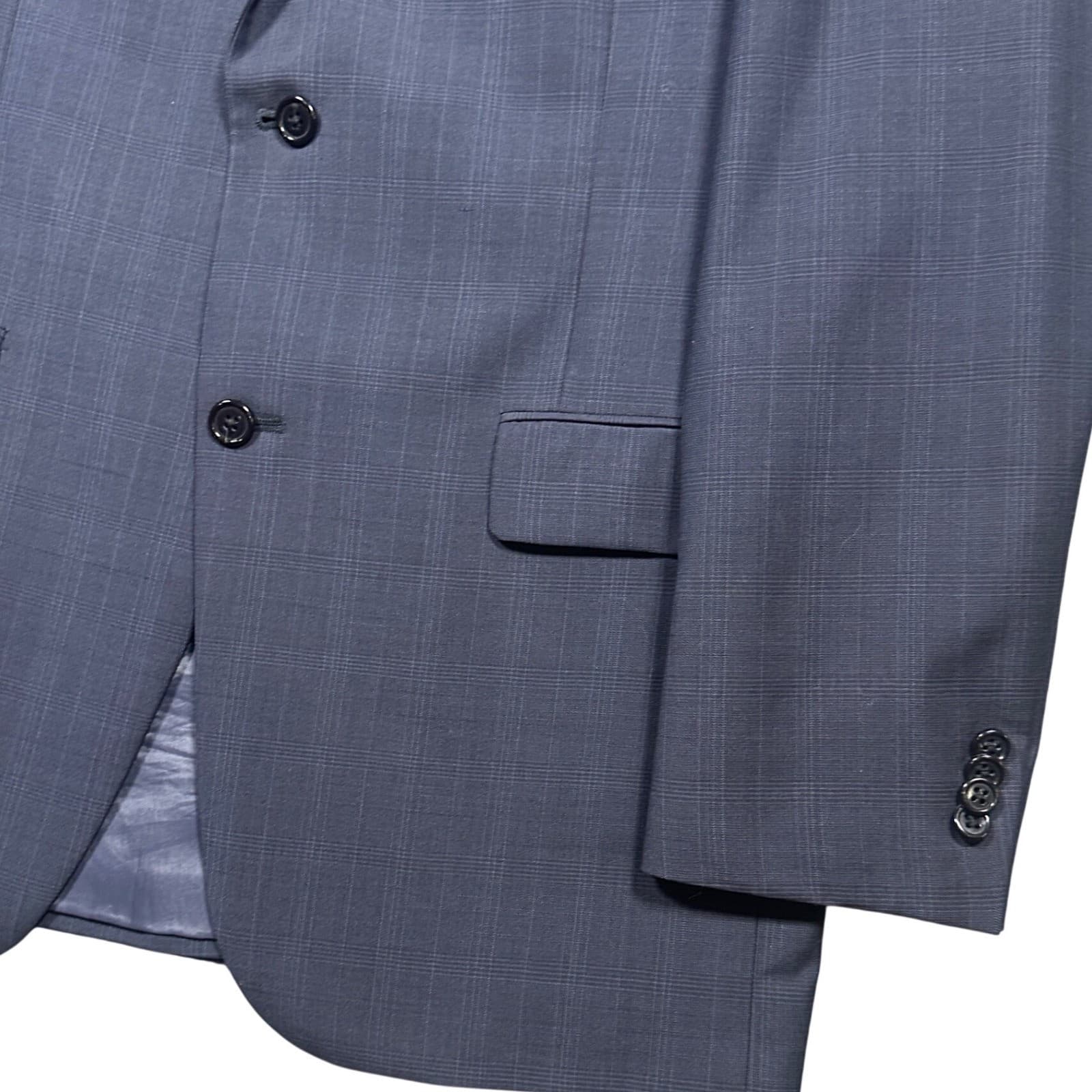 Hart Schaffner & Marx Blazer Mens 40R Blue Glen Plaid Wool Two Button Sport Coat - Thumbnail 6