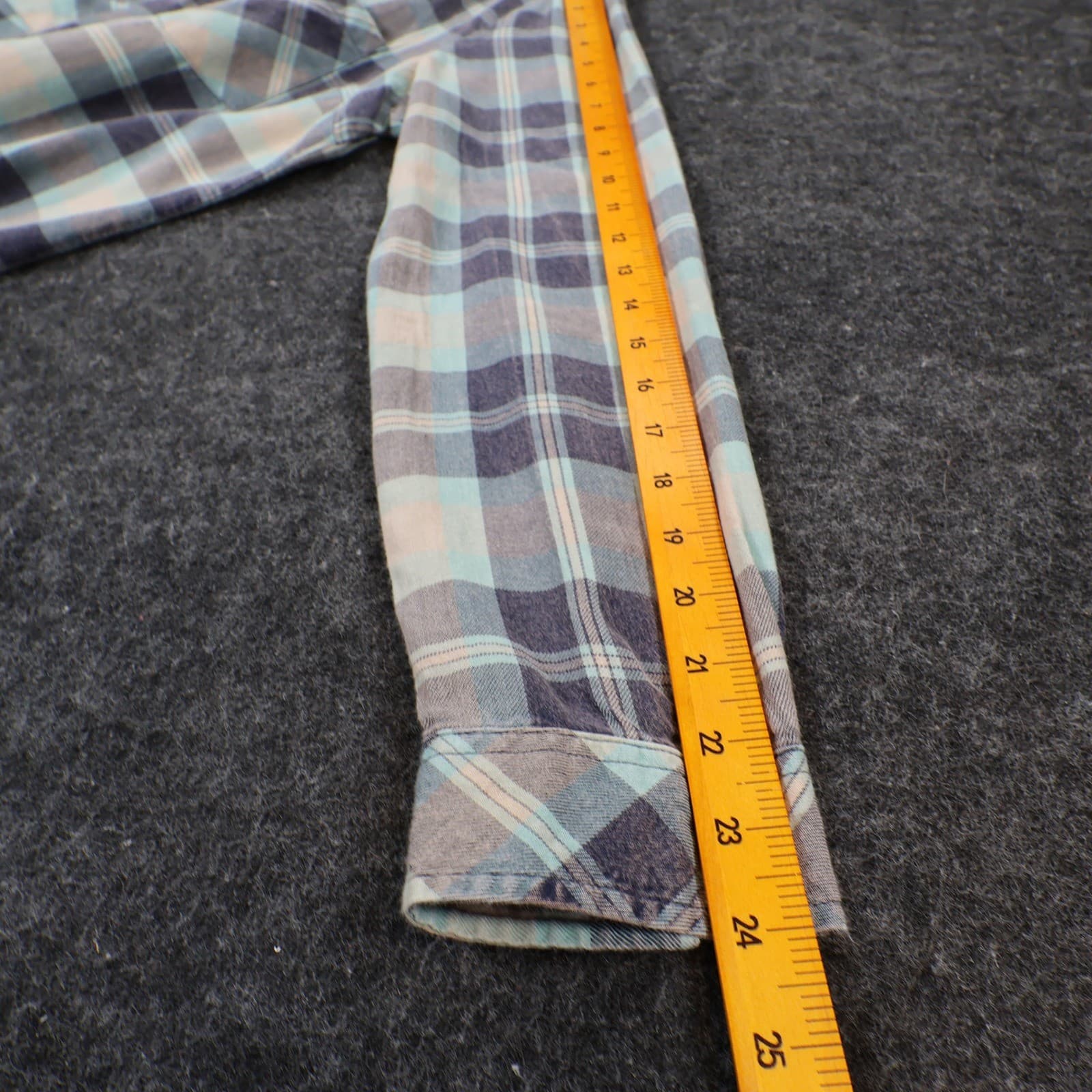 Natural Reflections Button Up Womens L Blue Plaid 100% Cotton Flannel Shirt - Thumbnail 4