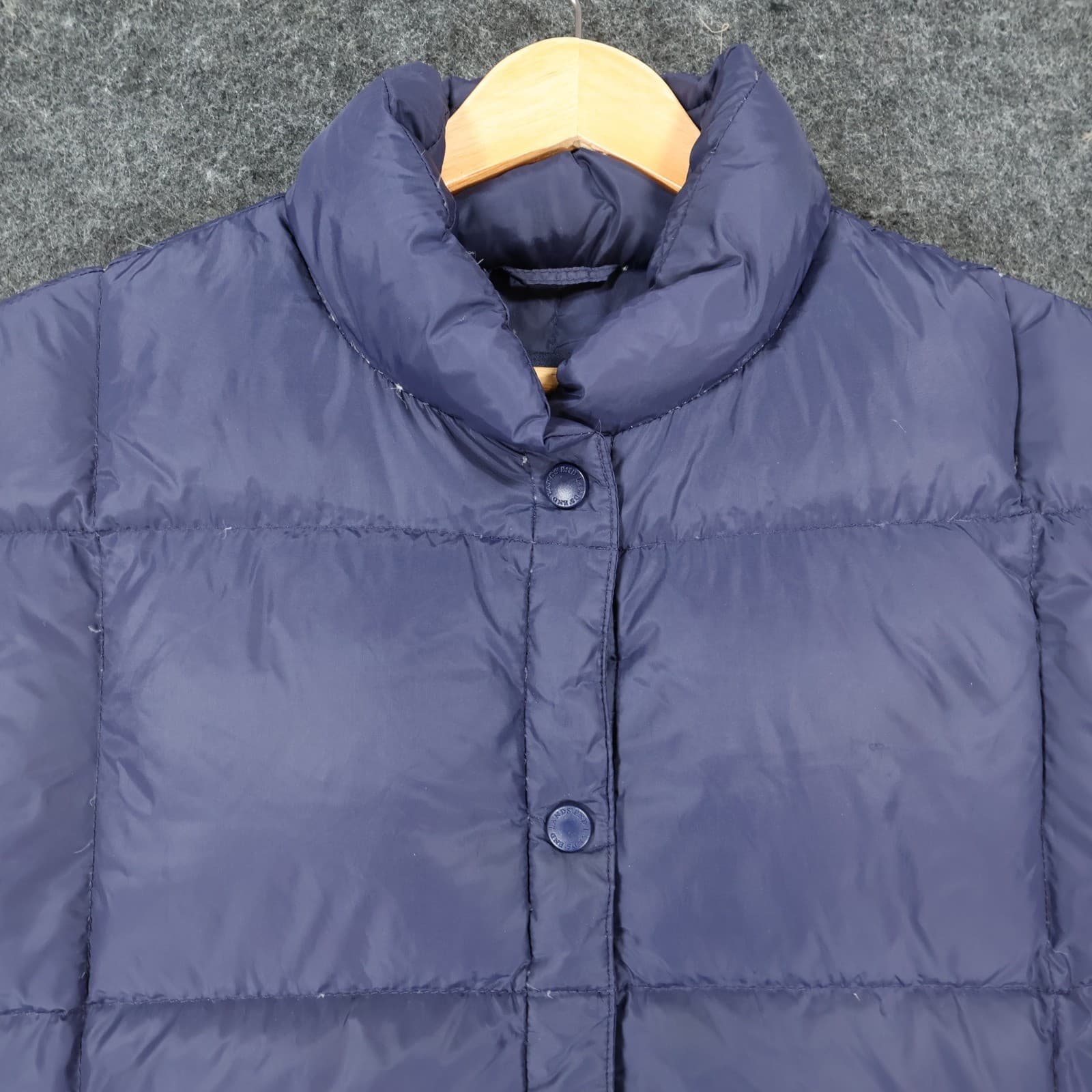 Lands' End Puffer Vest Womens 1X Purple Down Nylon Quilted Snap Front Gilet - Thumbnail 3