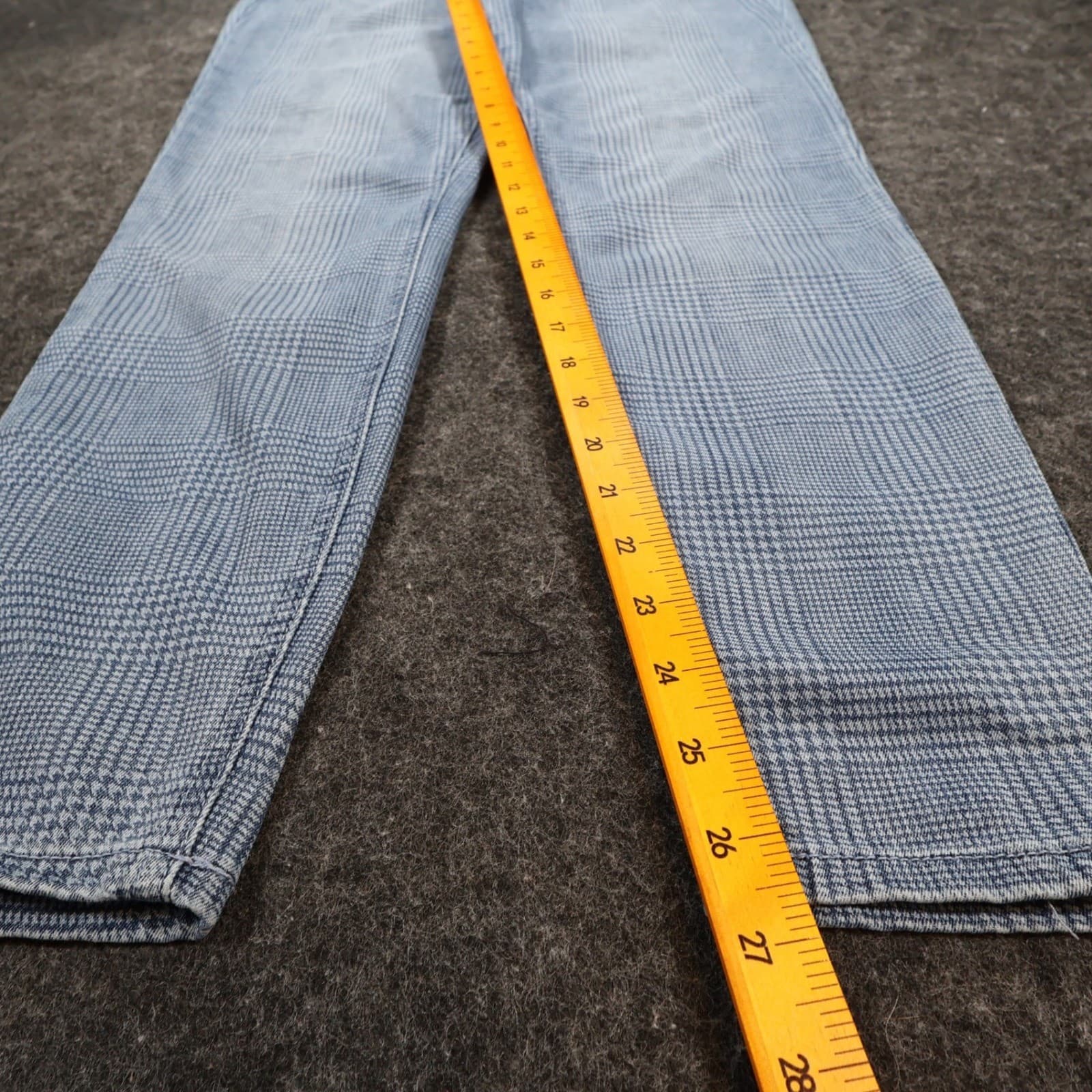 Versona Women's 8 Modern Plaid Skinny Pants Blue Cotton Blend Stretch - Thumbnail 4