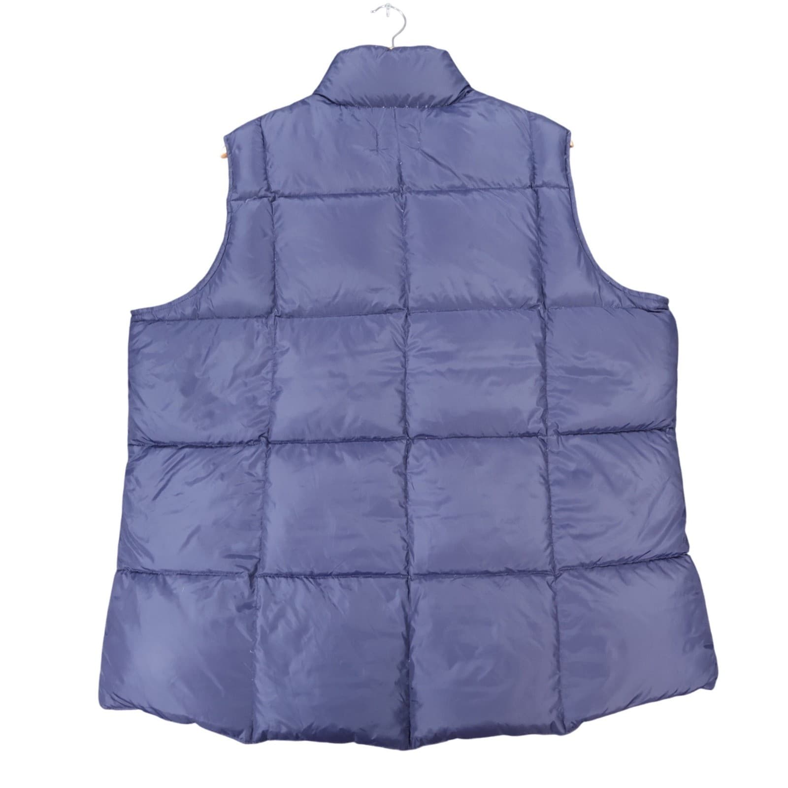 Lands' End Puffer Vest Womens 1X Purple Down Nylon Quilted Snap Front Gilet - Thumbnail 2