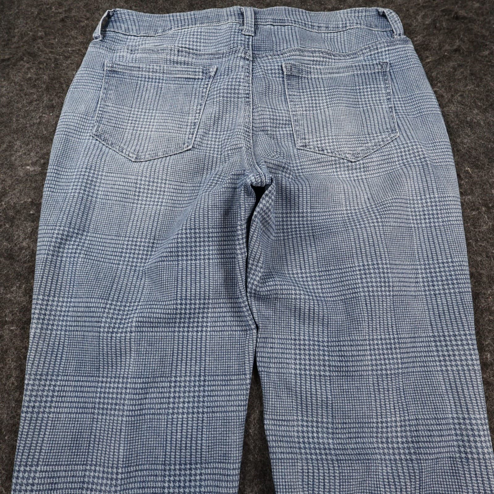Versona Women's 8 Modern Plaid Skinny Pants Blue Cotton Blend Stretch - Thumbnail 13