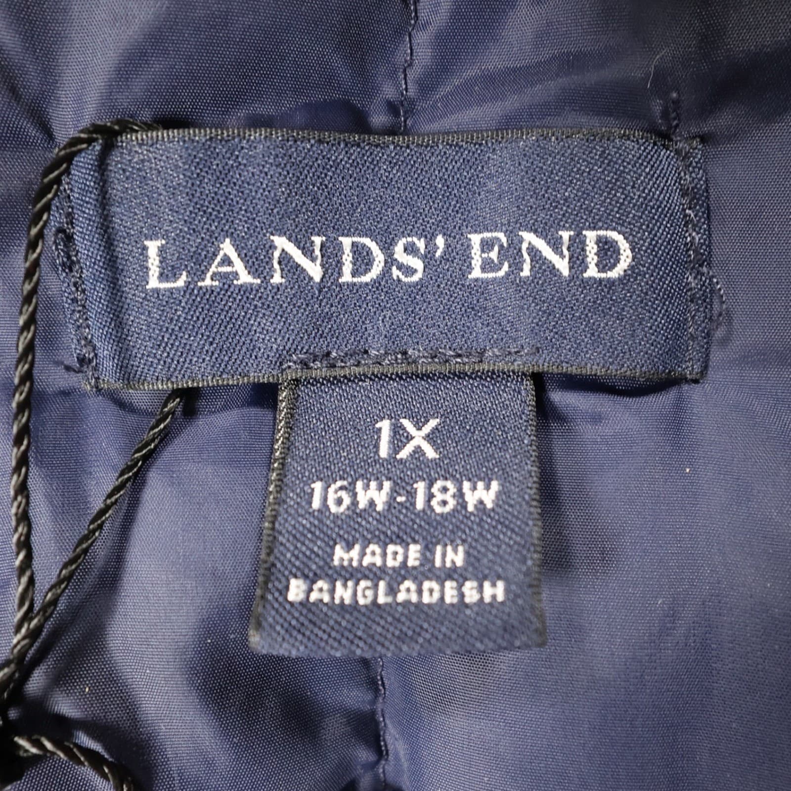 Lands' End Puffer Vest Womens 1X Purple Down Nylon Quilted Snap Front Gilet - Thumbnail 7