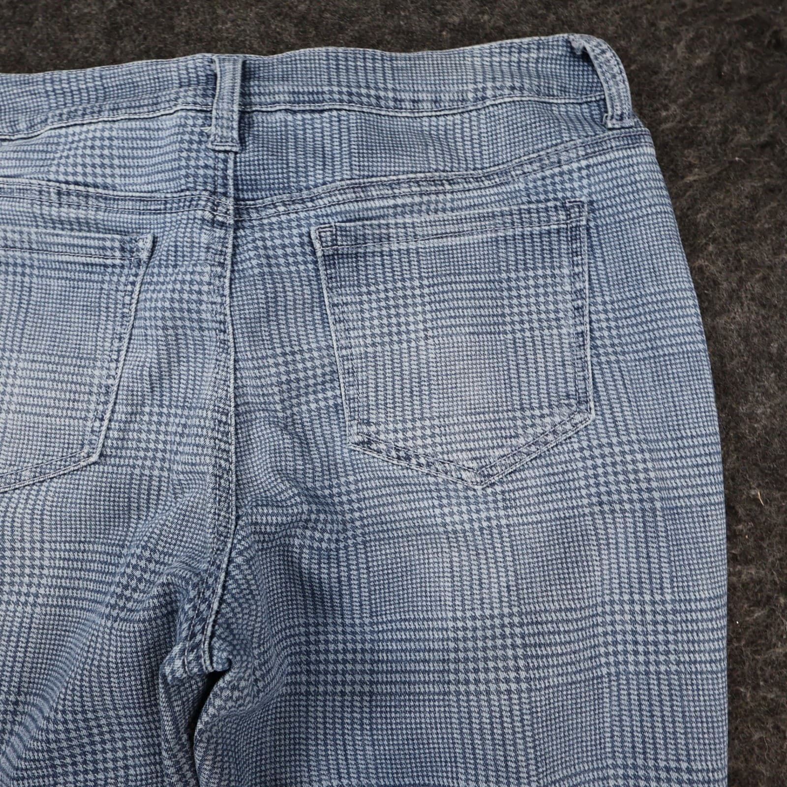 Versona Women's 8 Modern Plaid Skinny Pants Blue Cotton Blend Stretch - Thumbnail 14