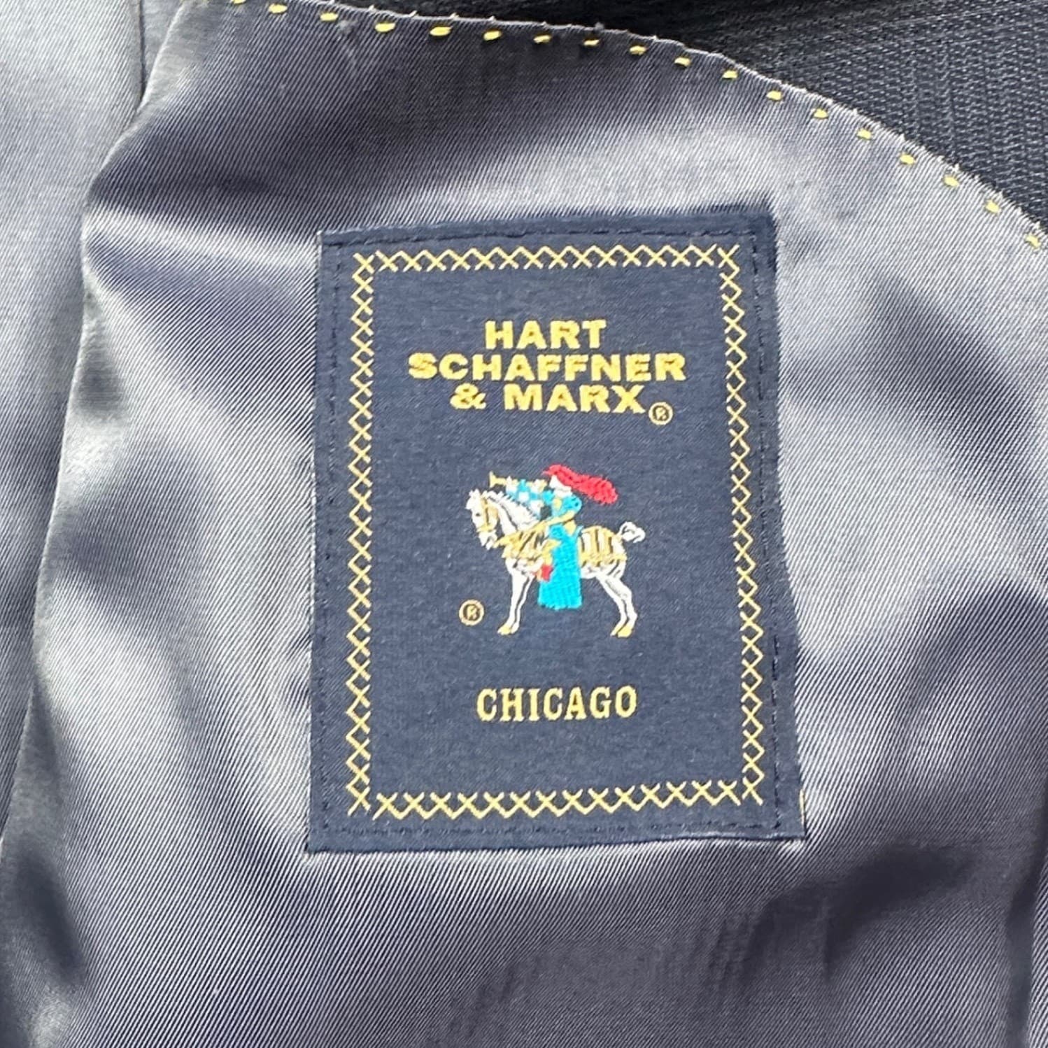 Hart Schaffner & Marx Blazer Mens 40R Blue Glen Plaid Wool Two Button Sport Coat - Thumbnail 8