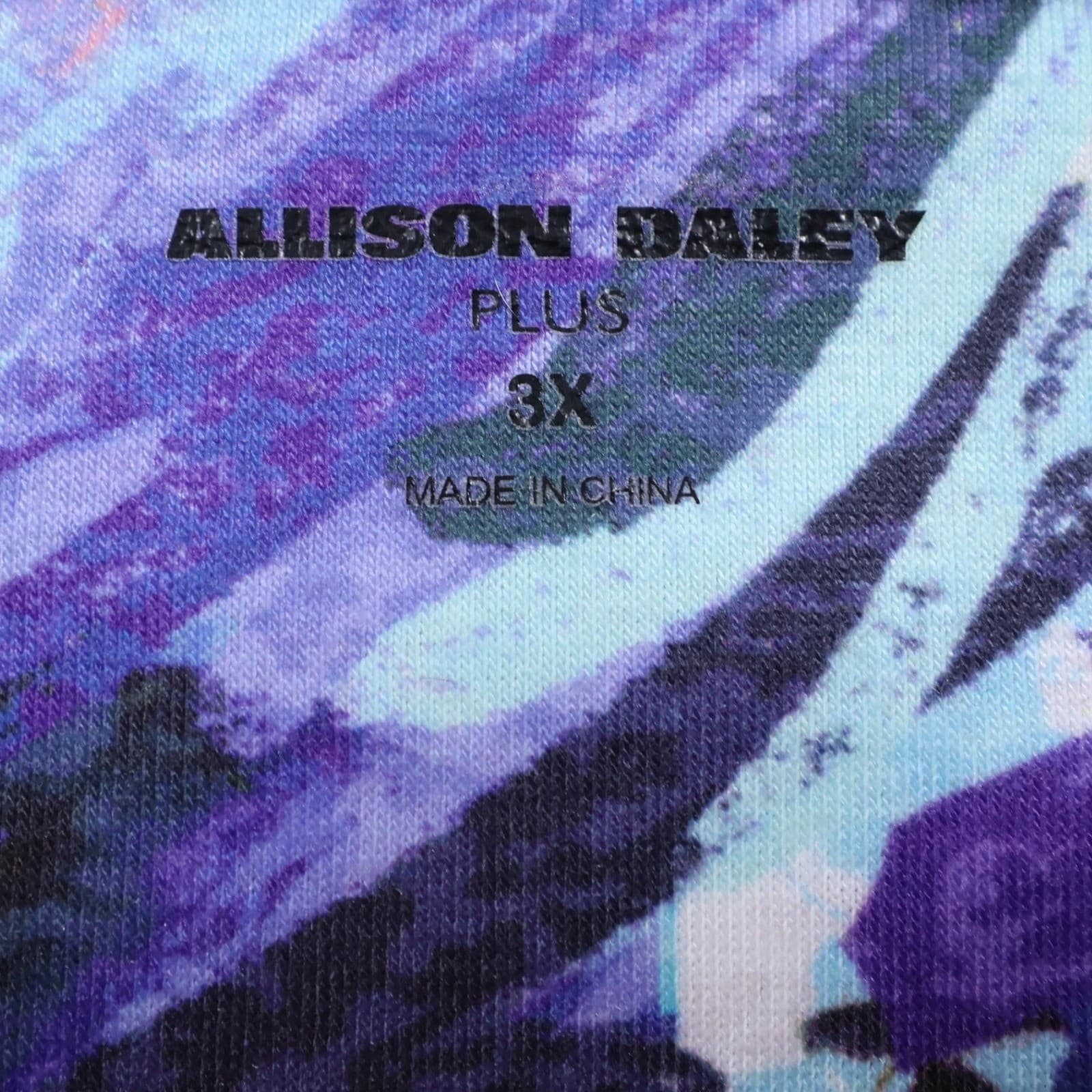 Allison Daley Top Womens 3X Multicolor Polyester Spandex Floral Abstract Knit - Thumbnail 7