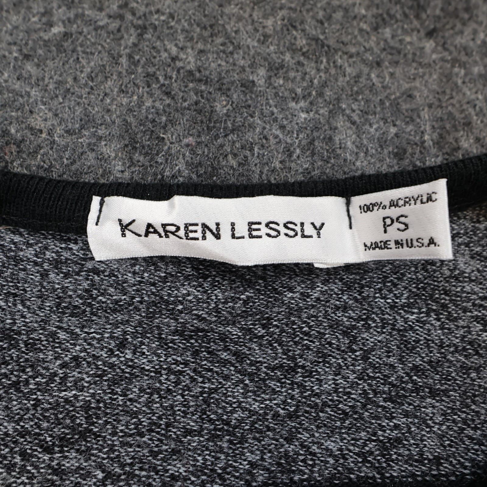 Karen Lessly Knit Tank Top Women PS Gray Excellent Rainbow Striped Sleeveless - Thumbnail 6
