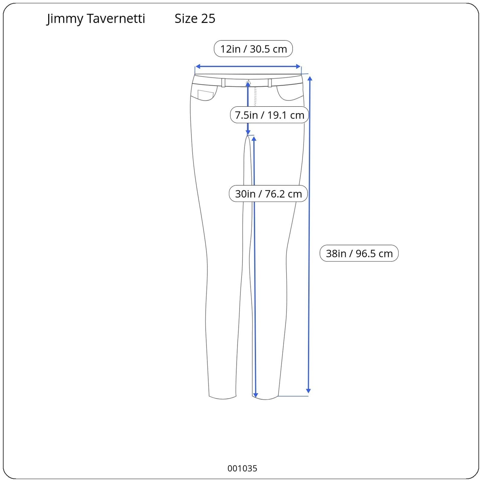 Jimmy Tavernetti Womens Blue Distressed Denim Zip Pocket Skinny Jeans Size 25 - Thumbnail 8
