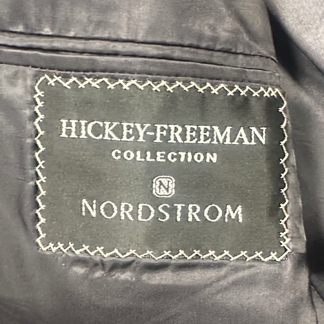 Hickey Freeman Blazer Mens 43R Charcoal Gray Pinstripe Wool Suit Jacket - Thumbnail 8