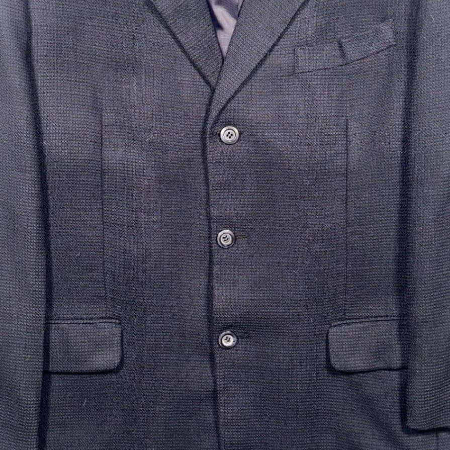 Jones New York Blazer Men 42L Navy Blue 100% Wool 3-Button Sport Coat - Thumbnail 5