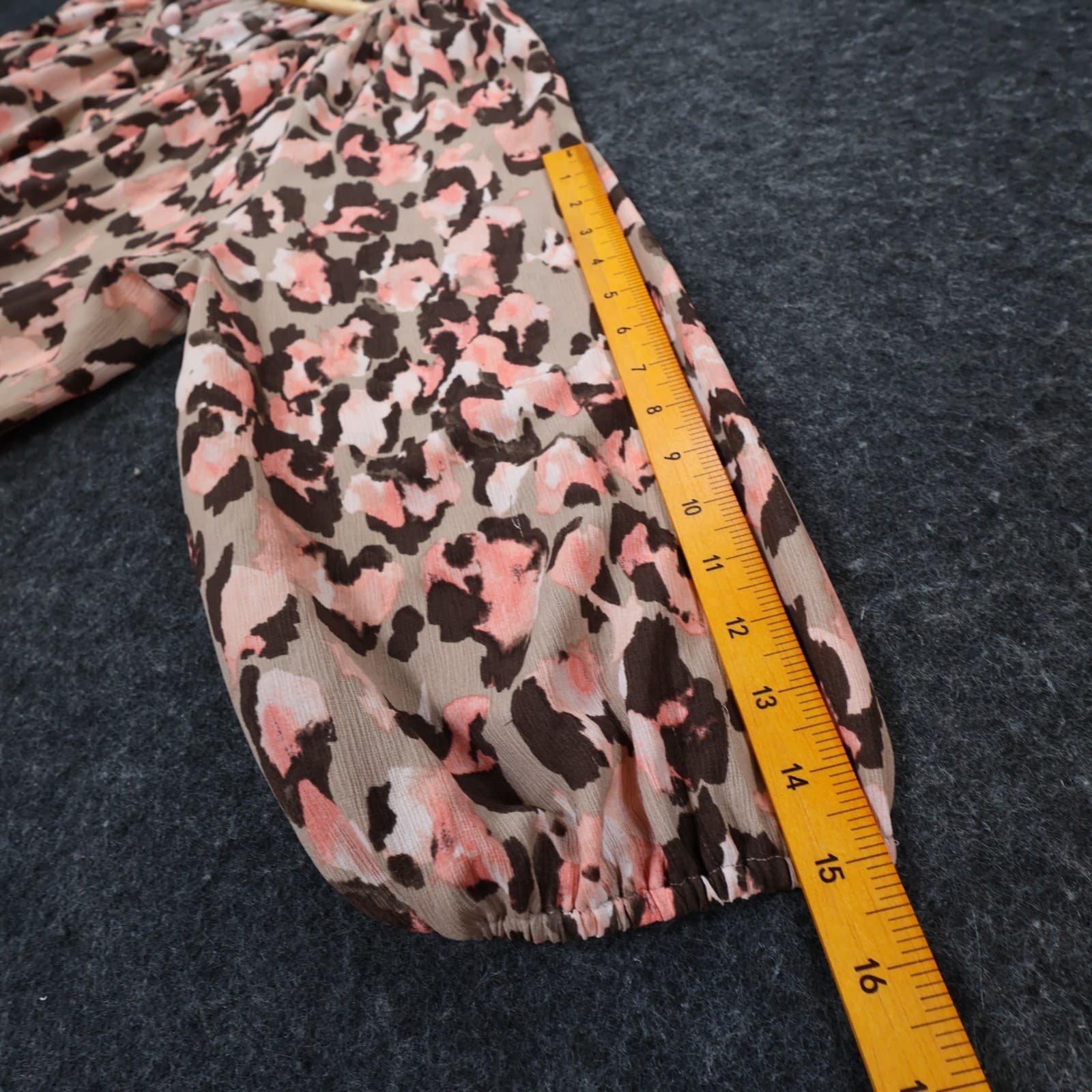 Allison Daley Women's 3X Pink Brown Animal Print Relaxed Blouse - Thumbnail 4
