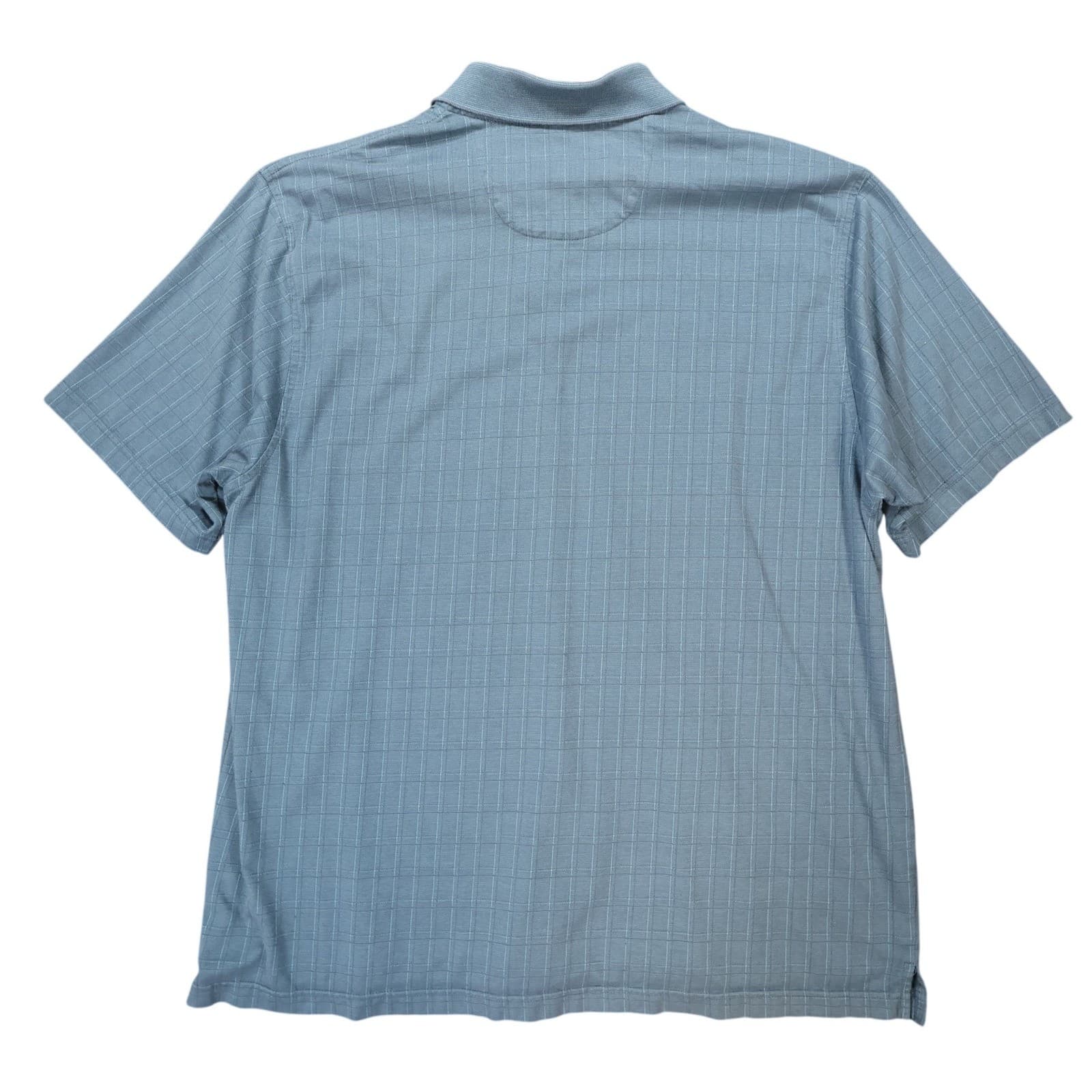 Van Heusen Polo Shirt Mens XXL Blue Excellent Short Sleeve Grid Pattern - Thumbnail 2