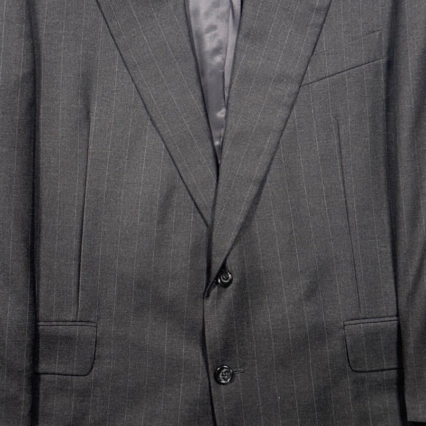 Hickey Freeman Blazer Mens 43R Charcoal Gray Pinstripe Wool Suit Jacket - Thumbnail 5