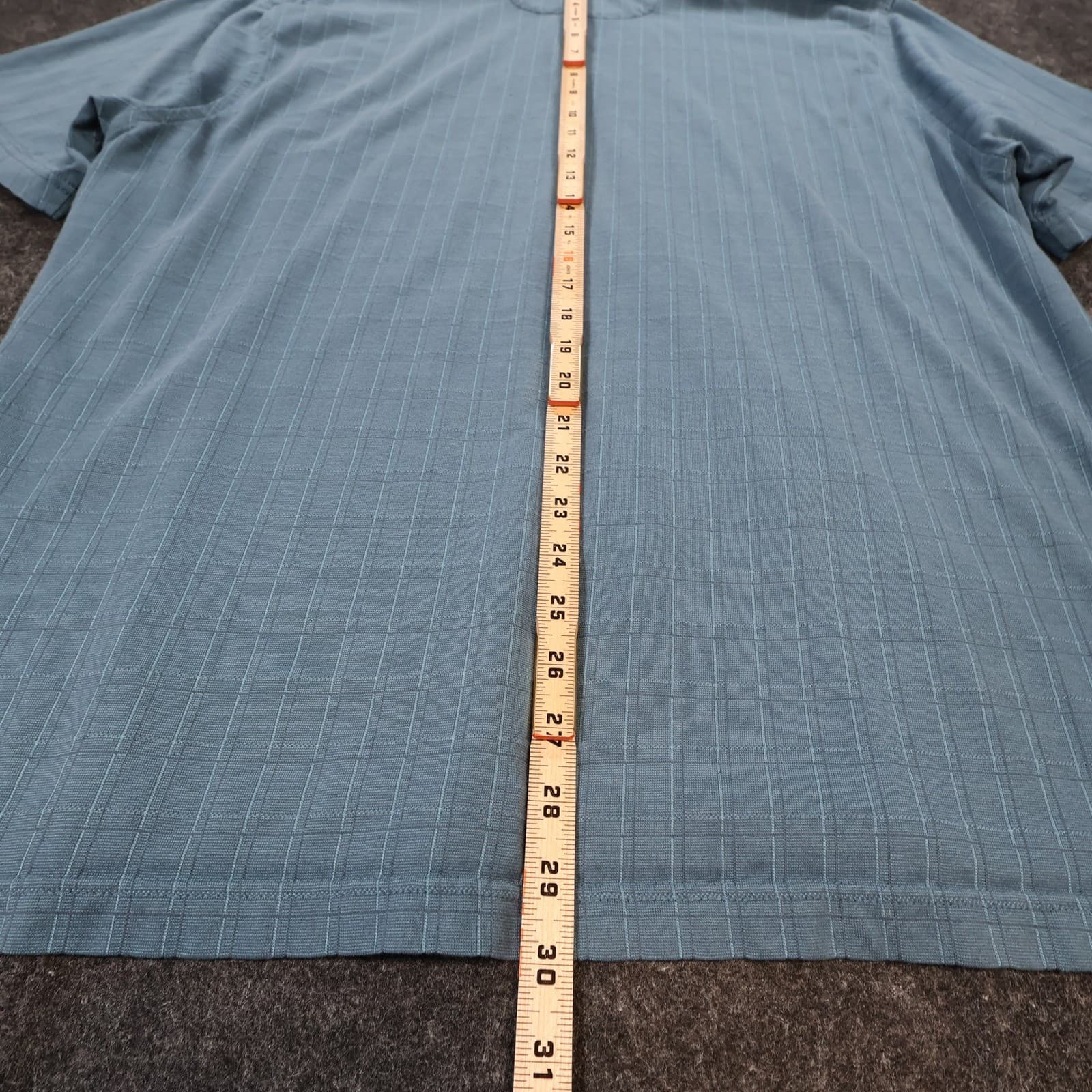 Van Heusen Polo Shirt Mens XXL Blue Excellent Short Sleeve Grid Pattern - Thumbnail 5