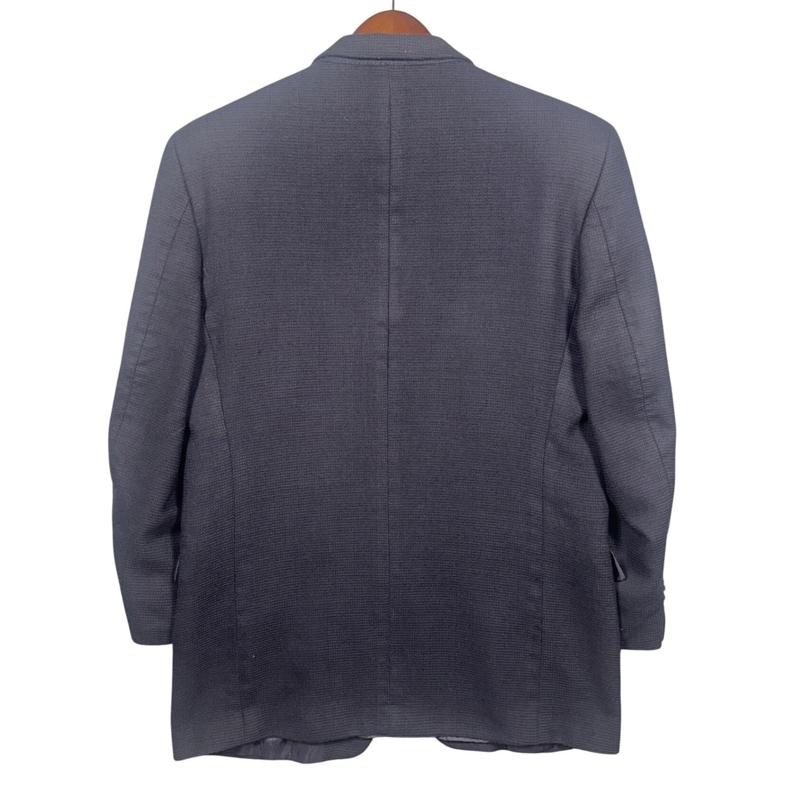 Jones New York Blazer Men 42L Navy Blue 100% Wool 3-Button Sport Coat - Thumbnail 3