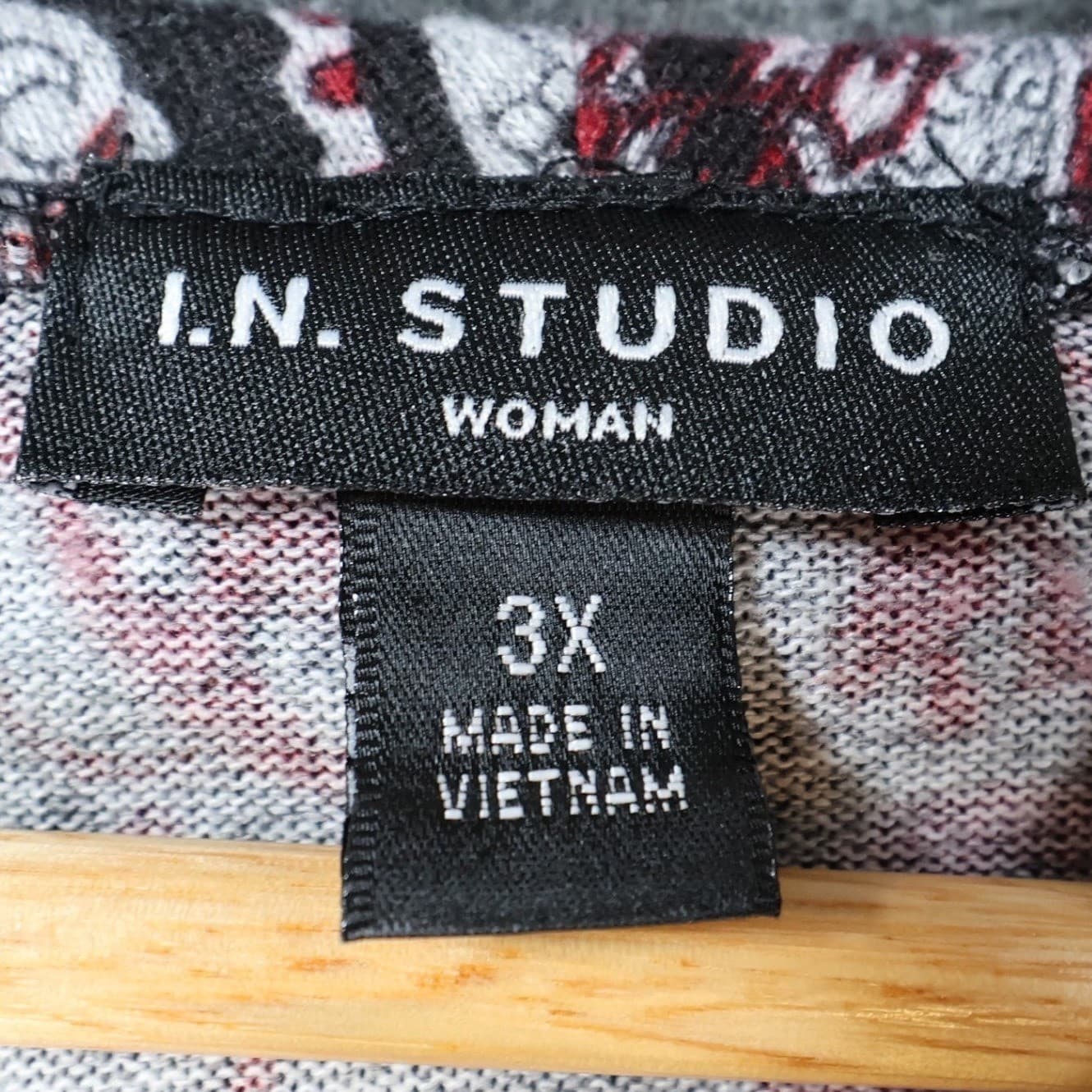 I.N. Studio Cowl Neck Top Women 3X Black Red Paisley Polyester Stretch Tunic - Thumbnail 7