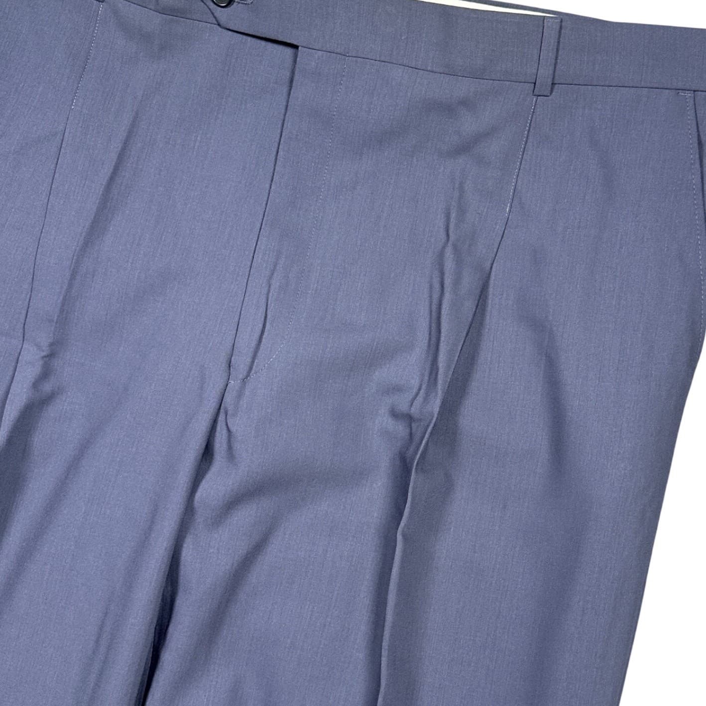 Bachrach Dress Pants Mens Size 44 Slate Blue 100% Pure Wool Pleated - Thumbnail 5