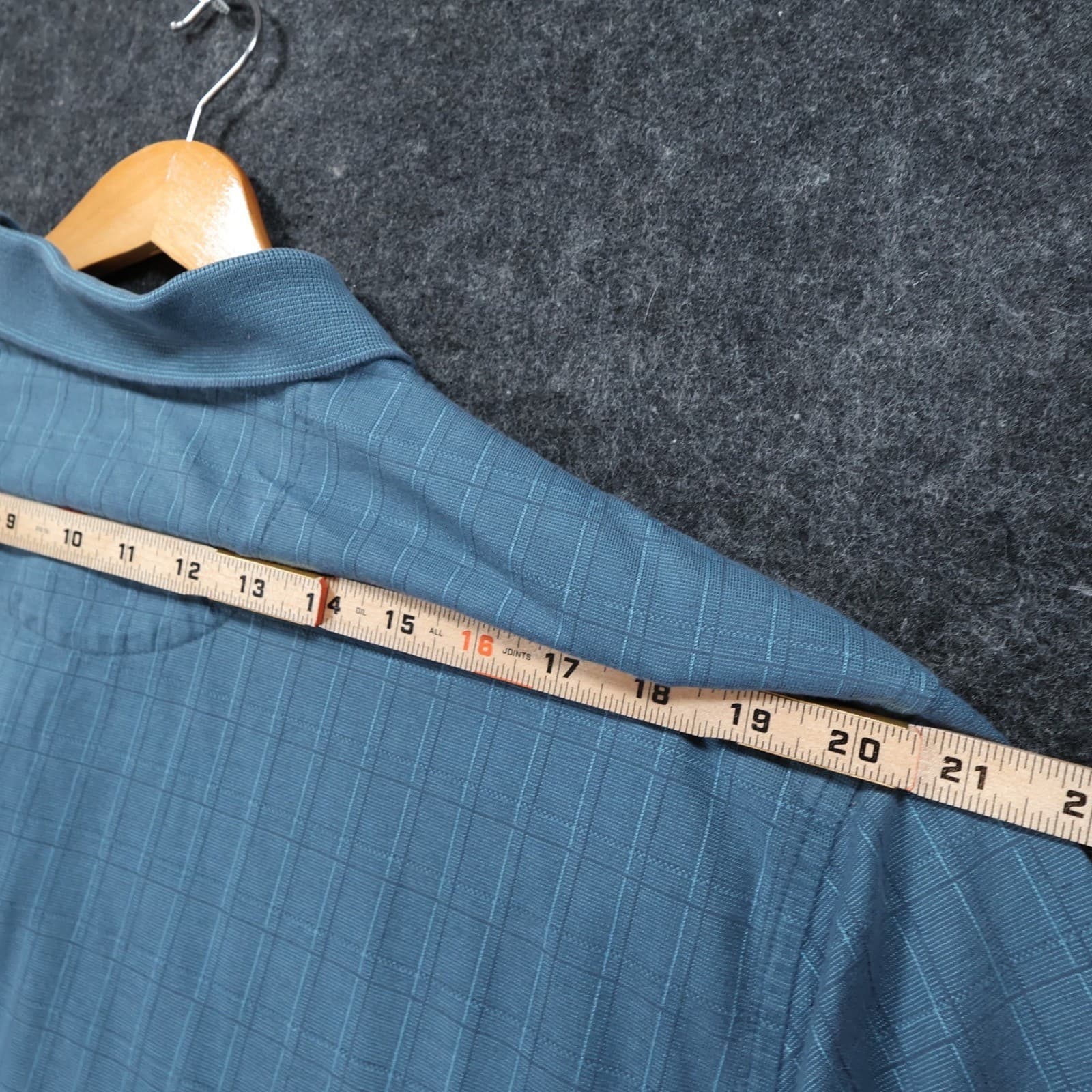 Van Heusen Polo Shirt Mens XXL Blue Excellent Short Sleeve Grid Pattern - Thumbnail 6