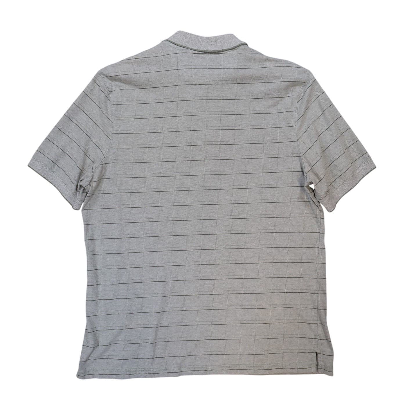 Haggar Polo Shirt Mens XL Sage Green Excellent Striped Grid Short Sleeve 1721 - Thumbnail 2