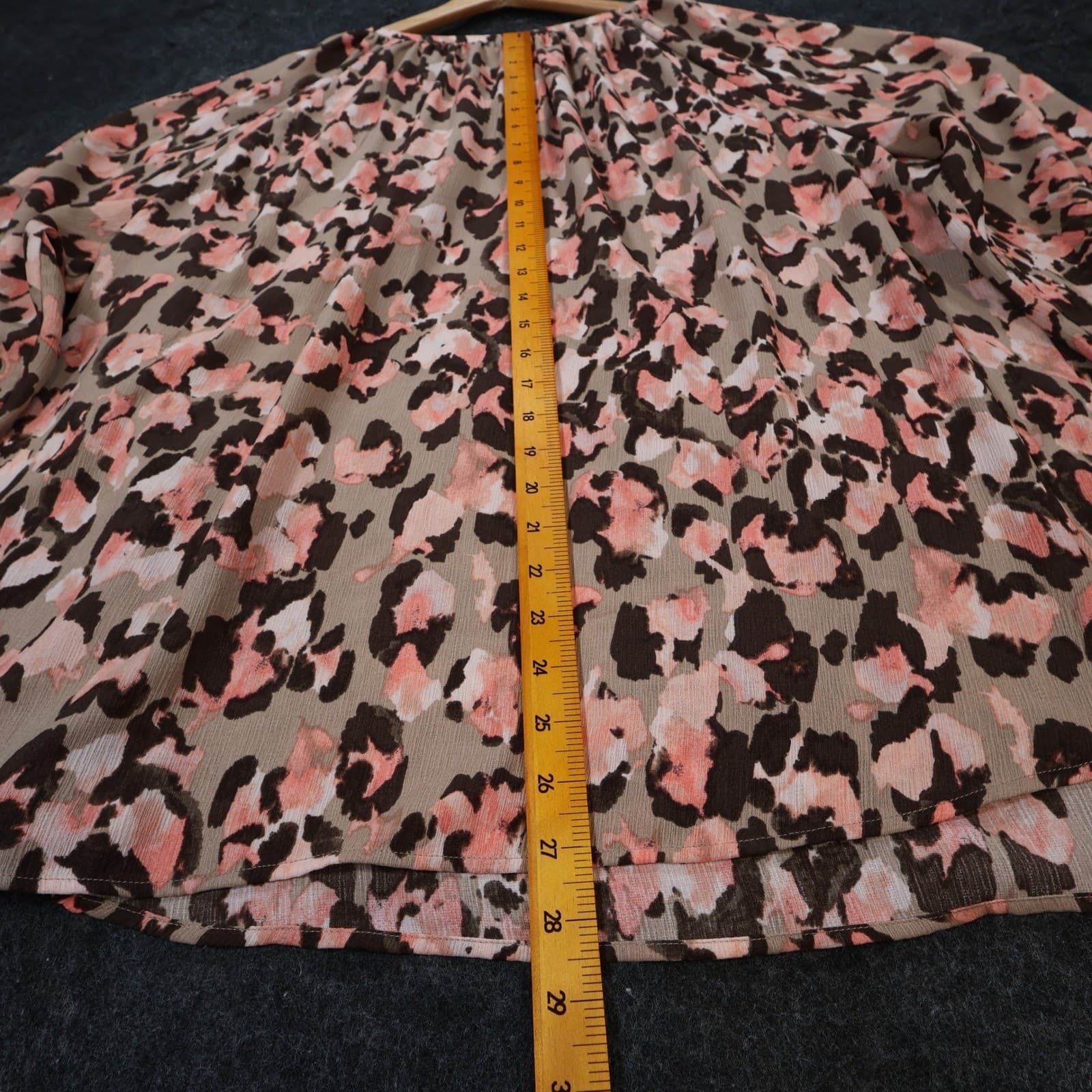 Allison Daley Women's 3X Pink Brown Animal Print Relaxed Blouse - Thumbnail 5