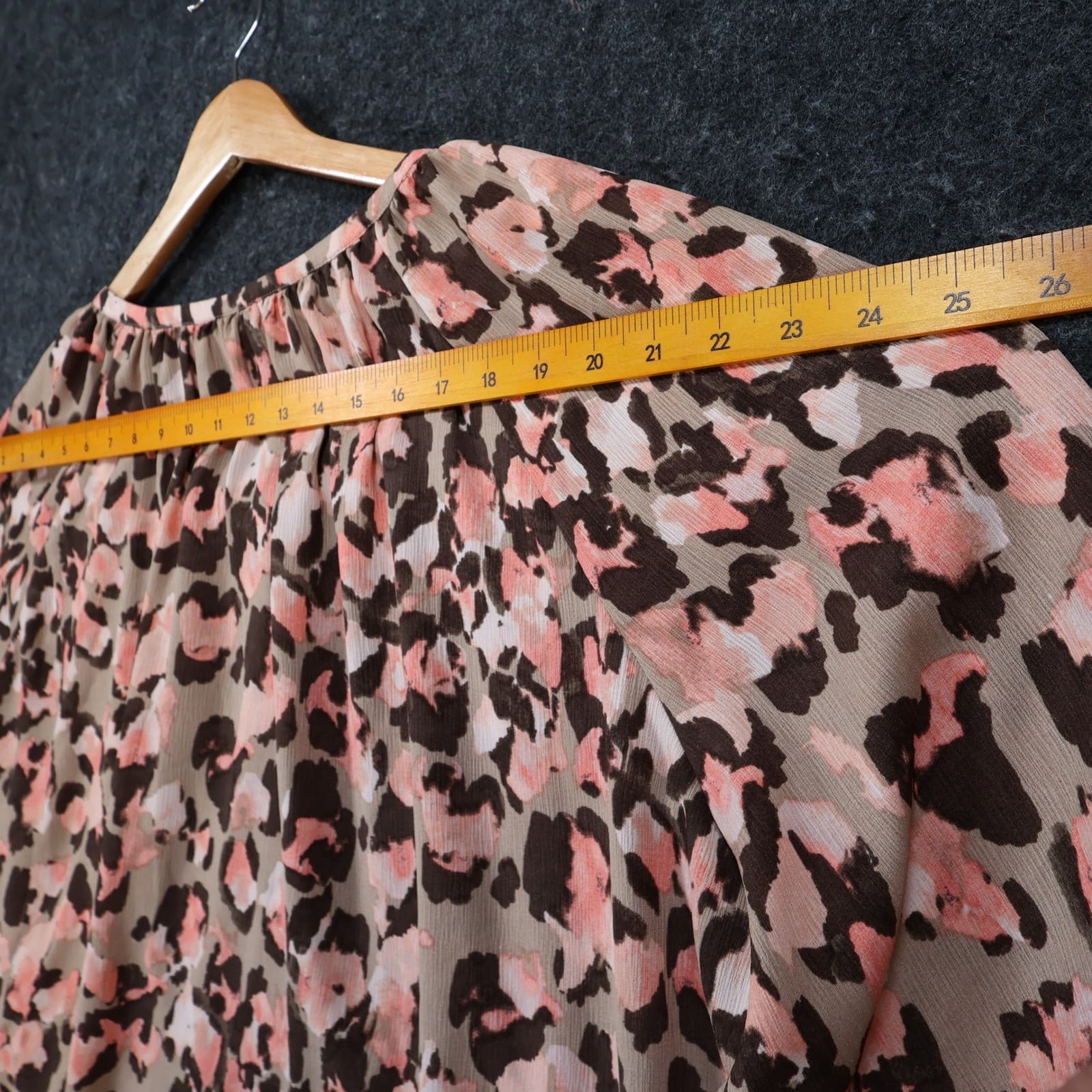 Allison Daley Women's 3X Pink Brown Animal Print Relaxed Blouse - Thumbnail 6