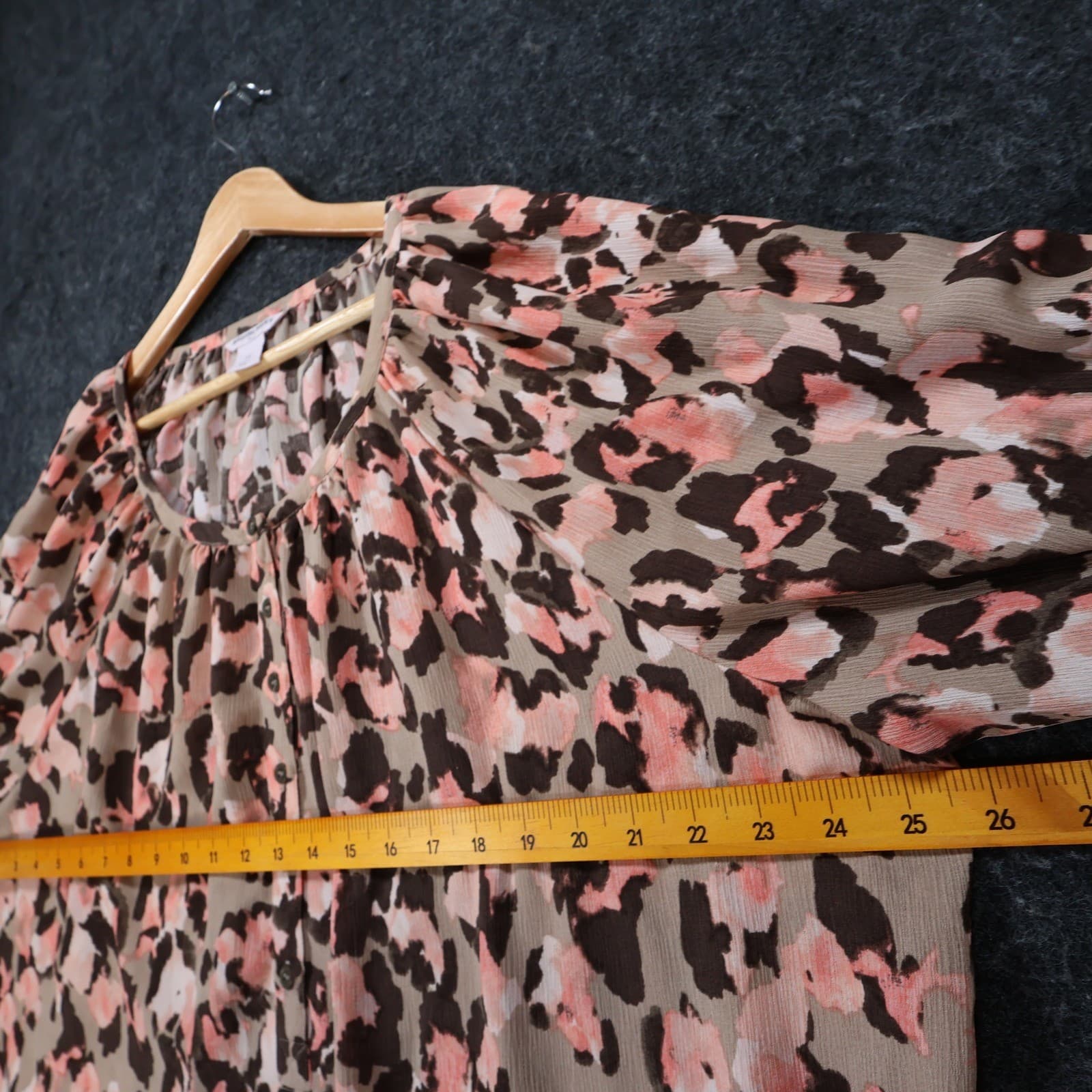 Allison Daley Women's 3X Pink Brown Animal Print Relaxed Blouse - Thumbnail 3