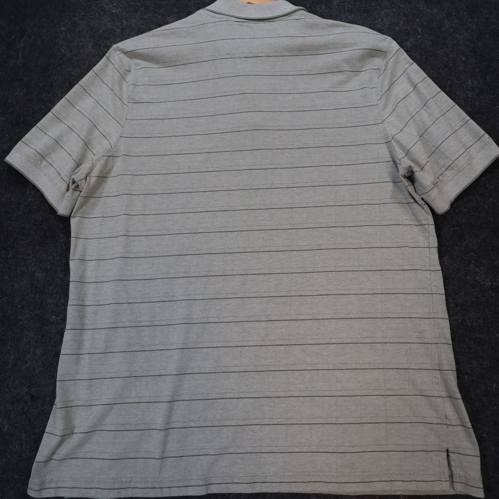 Haggar Polo Shirt Mens XL Sage Green Excellent Striped Grid Short Sleeve 1721 - Thumbnail 9