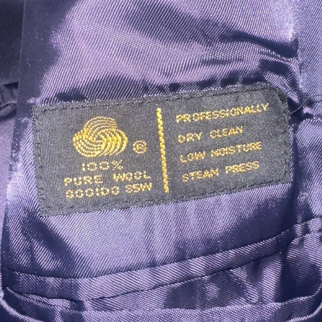 Jones New York Blazer Men 42L Navy Blue 100% Wool 3-Button Sport Coat - Thumbnail 8