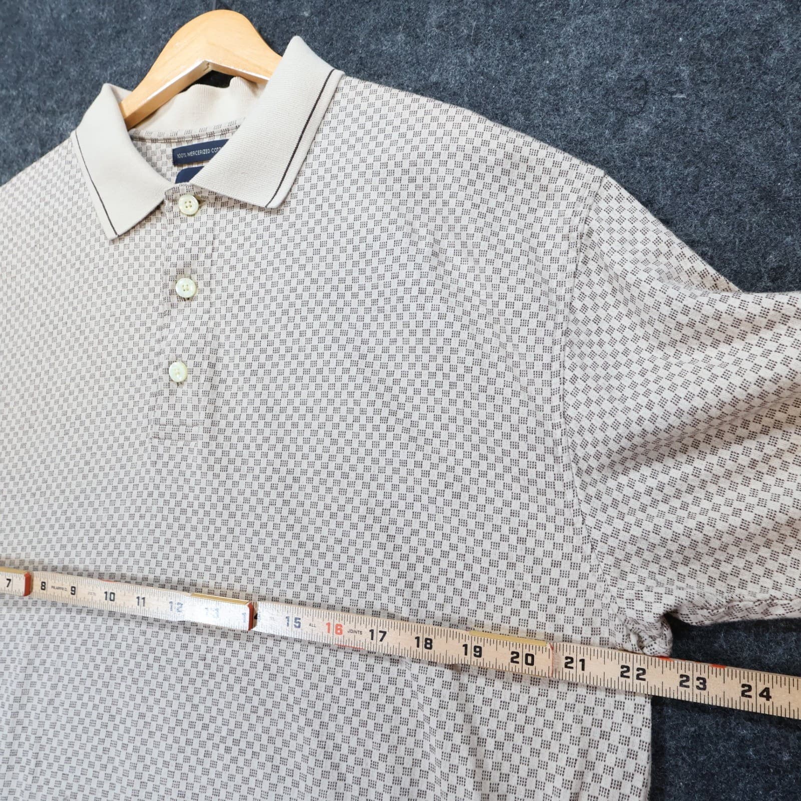 Dockers Golf Polo Mens Medium Beige Excellent Short Sleeve Mercerized Cotton - Thumbnail 4