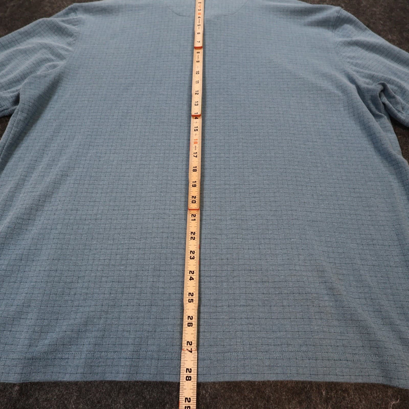 Haggar Polo Shirt Mens XL Blue Excellent Short Sleeve Textured Grid Pattern - Thumbnail 5