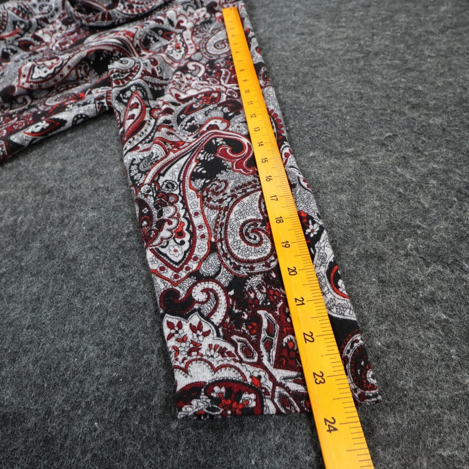 I.N. Studio Cowl Neck Top Women 3X Black Red Paisley Polyester Stretch Tunic - Thumbnail 4