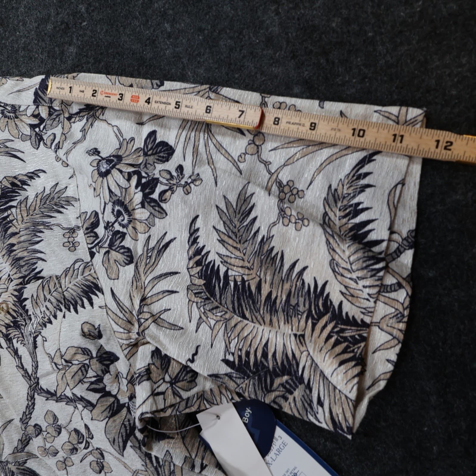Bugle Boy Classics Button Up Shirt Mens XL Beige New Silk Rayon Tropical Floral - Thumbnail 4