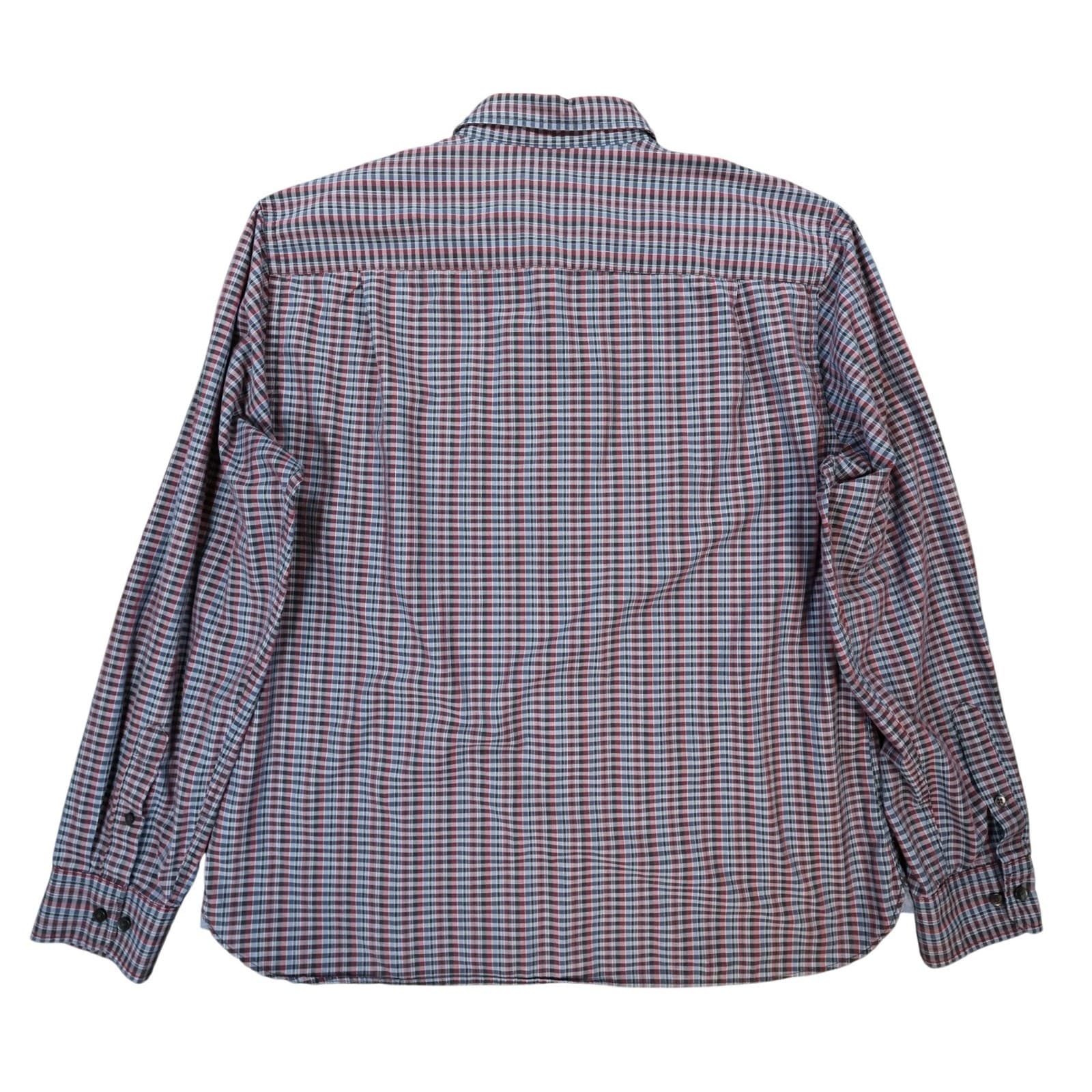 Van Heusen Button Down Shirt Mens XL Blue Plaid Excellent Long Sleeve Checkered - Thumbnail 2