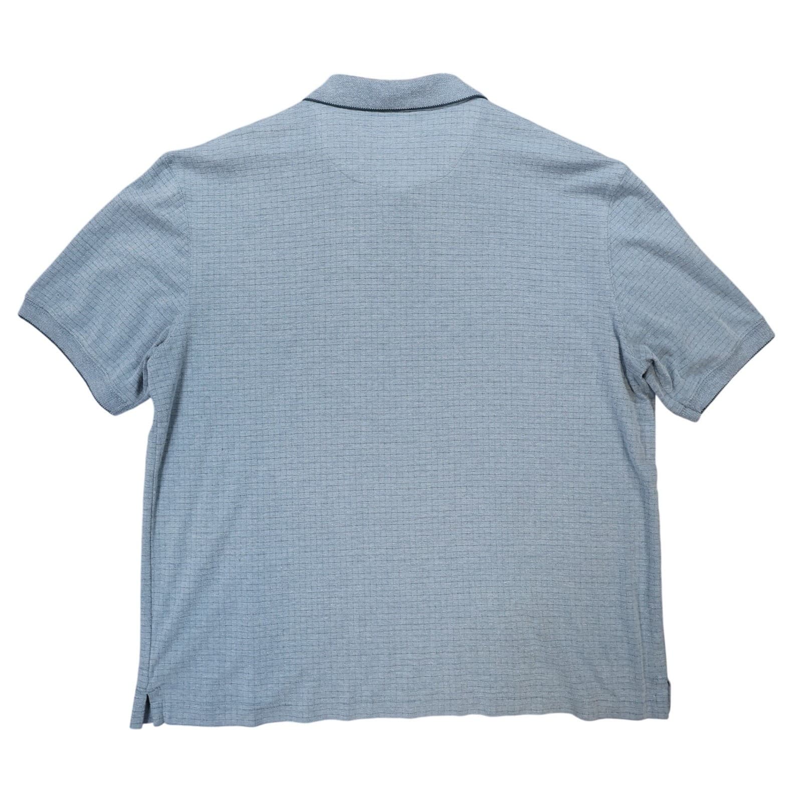 Haggar Polo Shirt Mens XL Blue Excellent Short Sleeve Textured Grid Pattern - Thumbnail 2