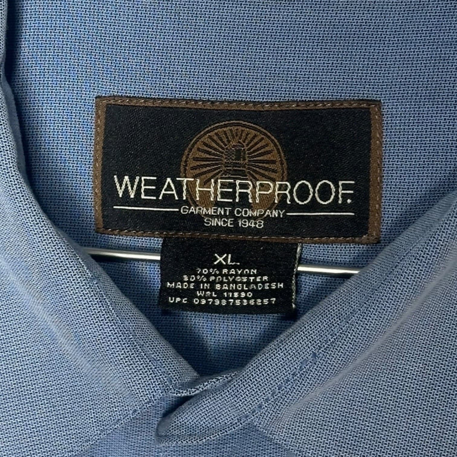 Weatherproof Men's XL Blue Button Down Shirt | Relaxed Fit Casual Everyday Top - Thumbnail 3