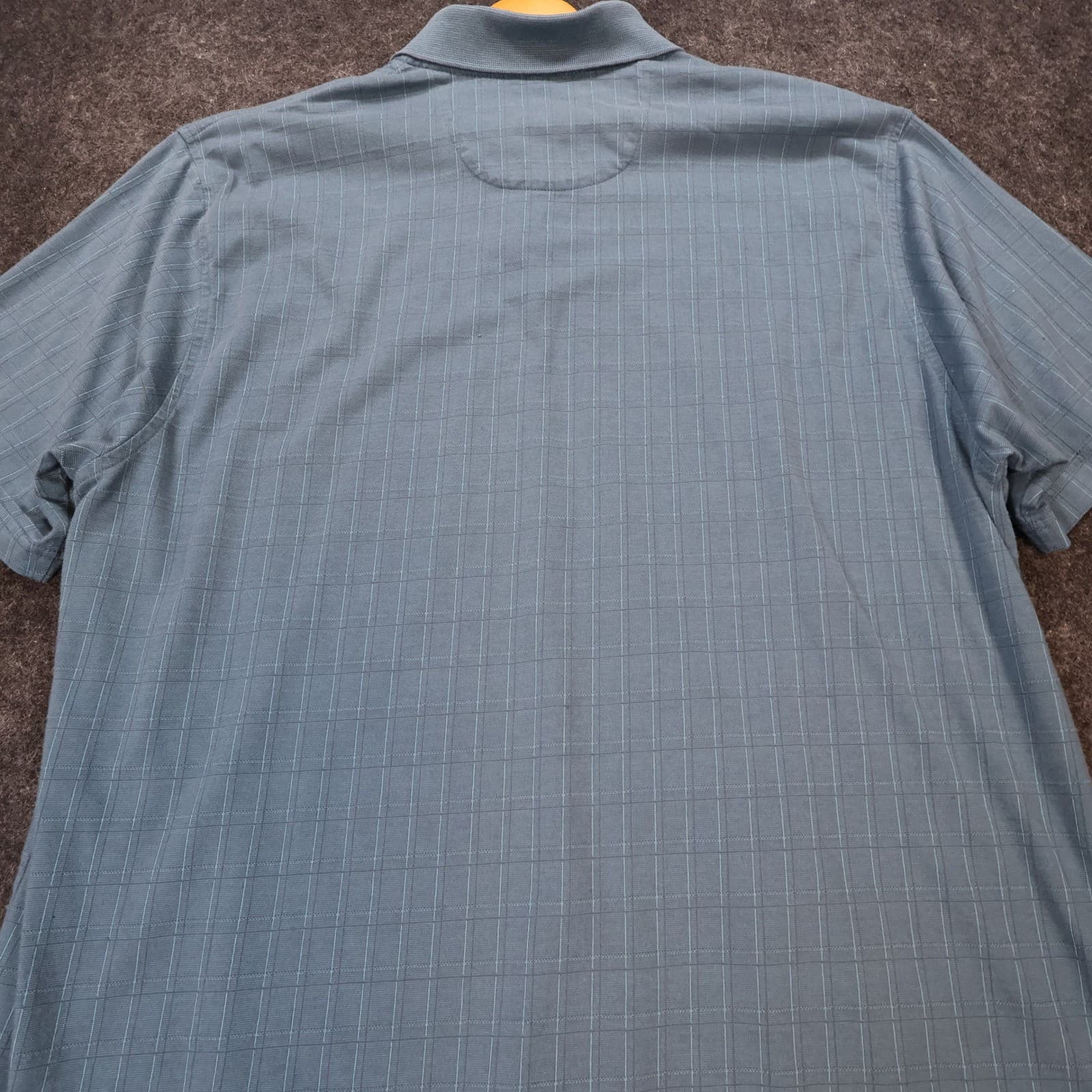 Van Heusen Polo Shirt Mens XXL Blue Excellent Short Sleeve Grid Pattern - Thumbnail 9