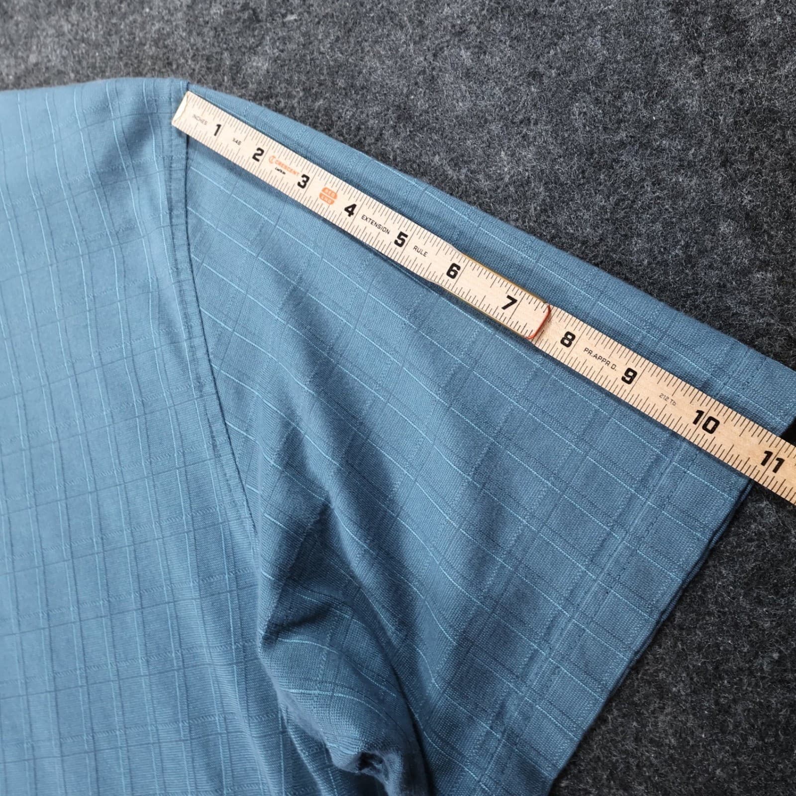 Van Heusen Polo Shirt Mens XXL Blue Excellent Short Sleeve Grid Pattern - Thumbnail 4