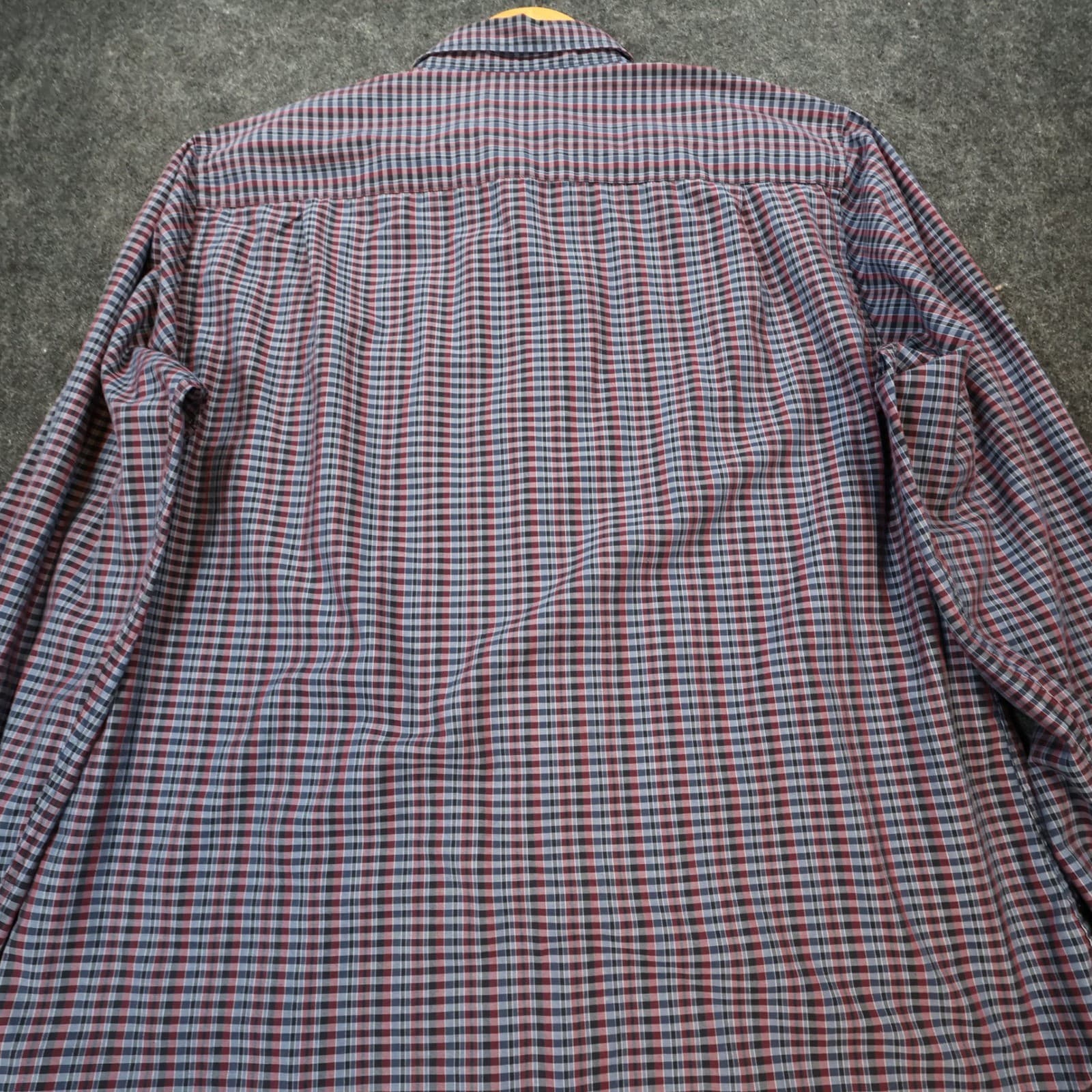 Van Heusen Button Down Shirt Mens XL Blue Plaid Excellent Long Sleeve Checkered - Thumbnail 10