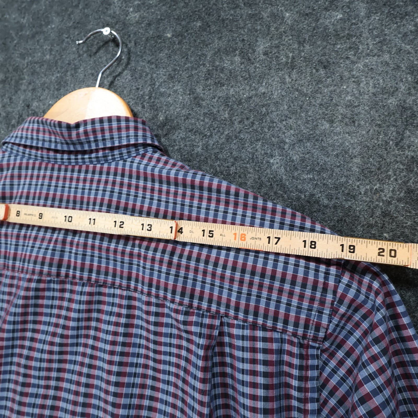 Van Heusen Button Down Shirt Mens XL Blue Plaid Excellent Long Sleeve Checkered - Thumbnail 6