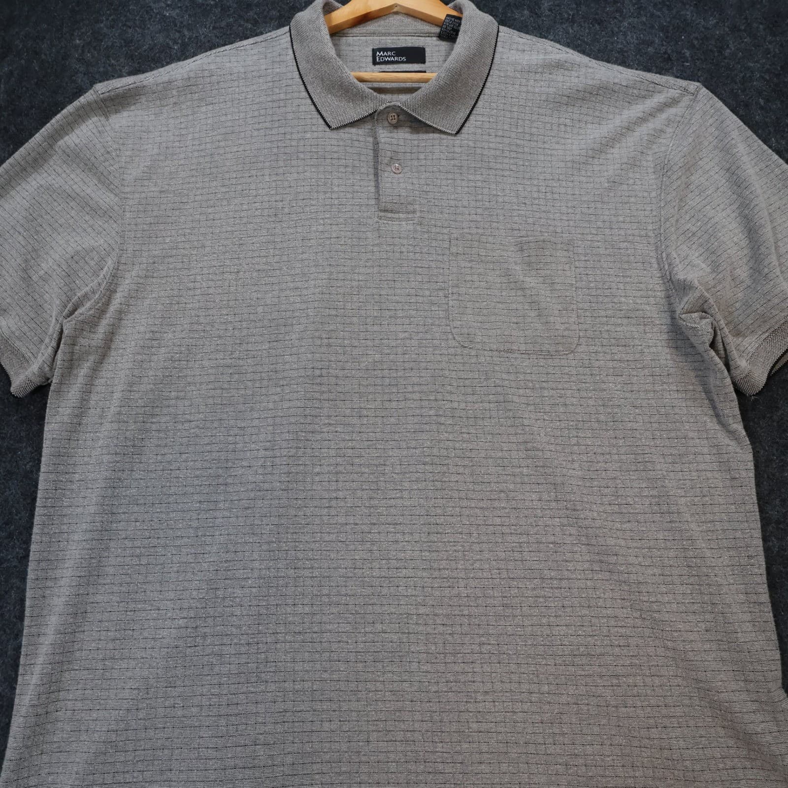 Marc Edwards Polo Shirt Mens XL Gray Excellent Swift-Dry Textured Pocket Short S - Thumbnail 8